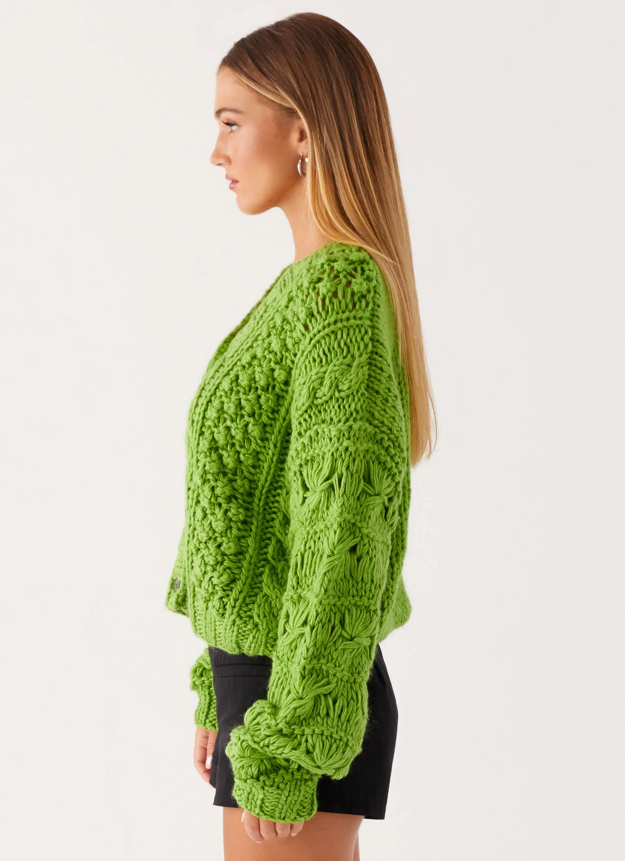 AntiPilling Finish Hazel Knit Cardigan - Green