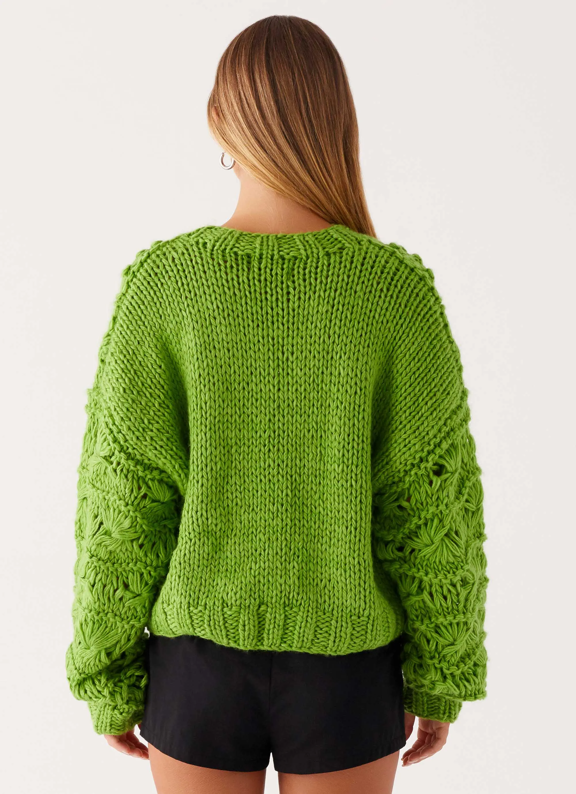 Compact Fit Look Hazel Knit Cardigan - Green