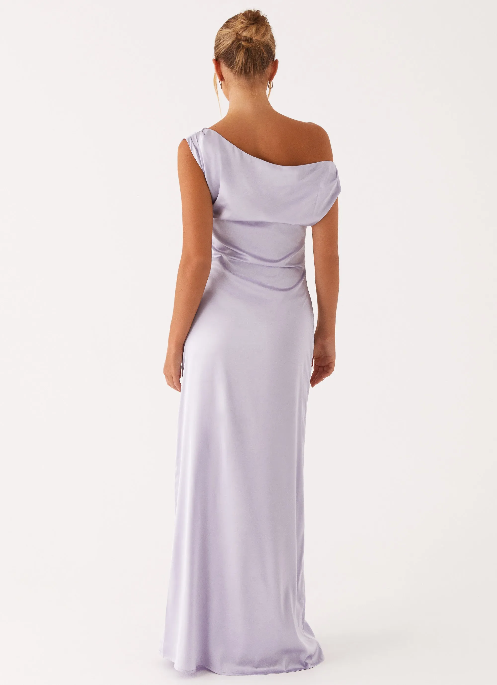 Bold Touches Layered-Look Heart Of Glass Satin Maxi Dress - Lilac