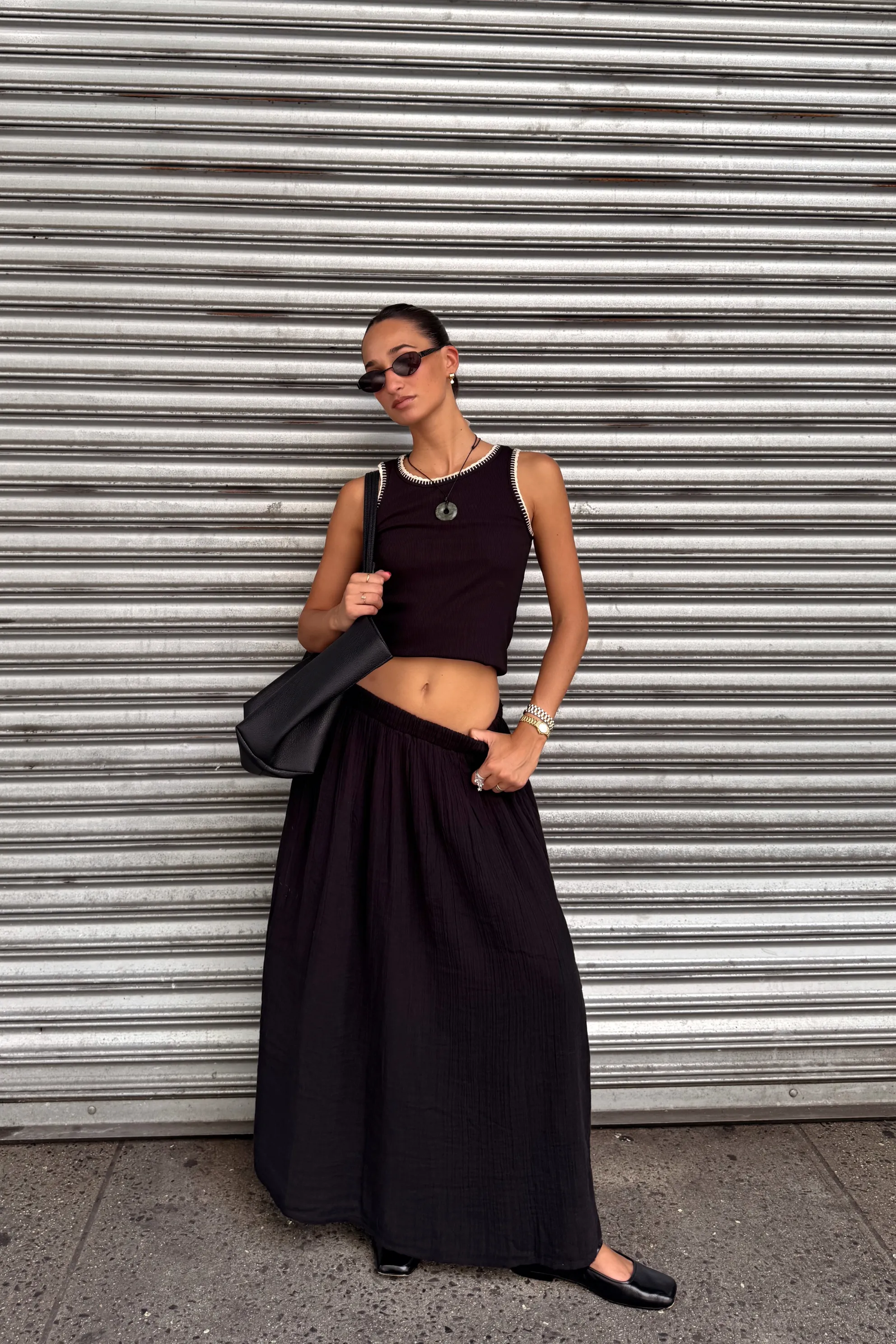 Social Tank Flowing Design Drop Shoulder