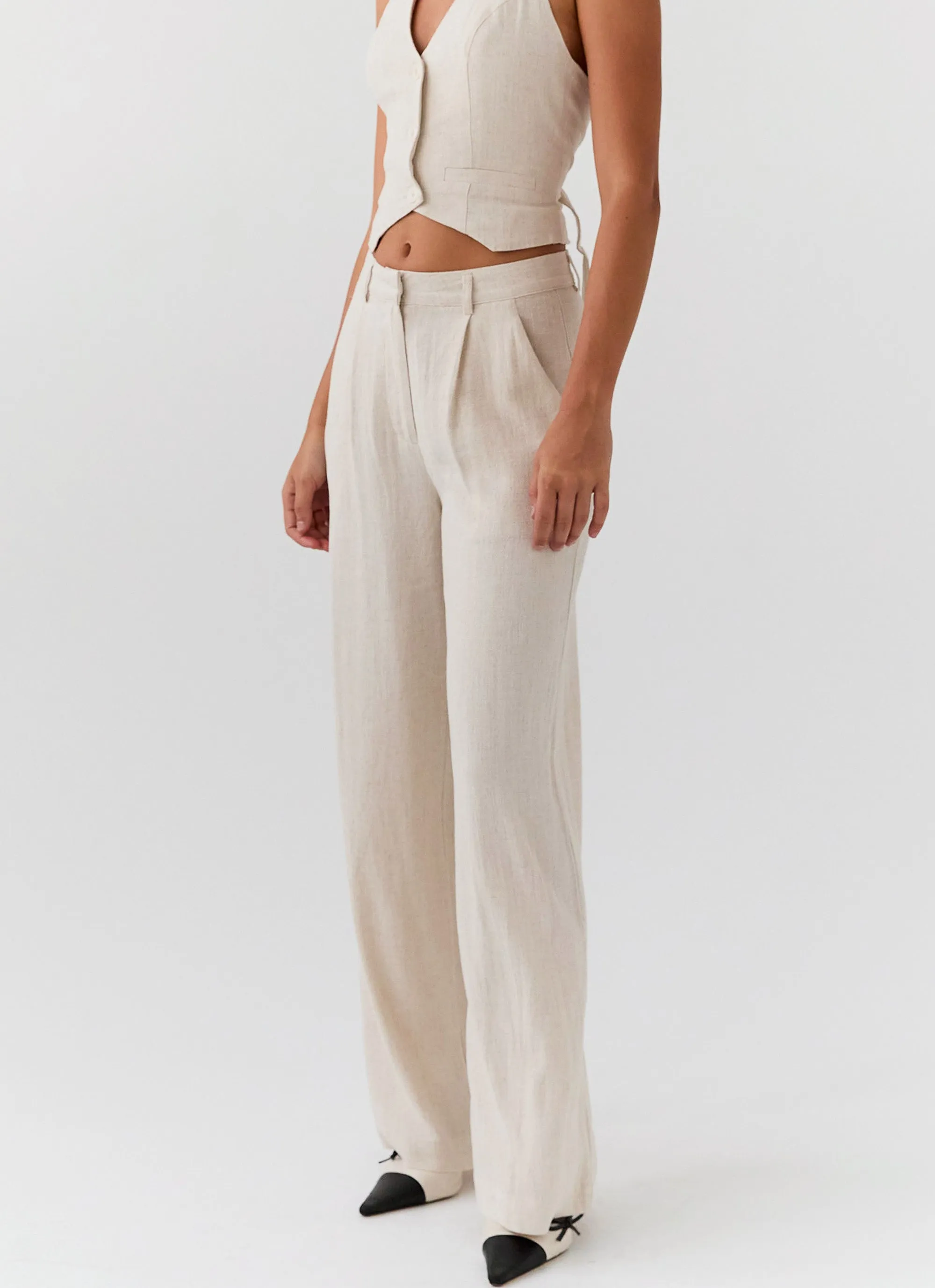 Heatwave Linen Pants - Oatmeal Flattering Design Wear