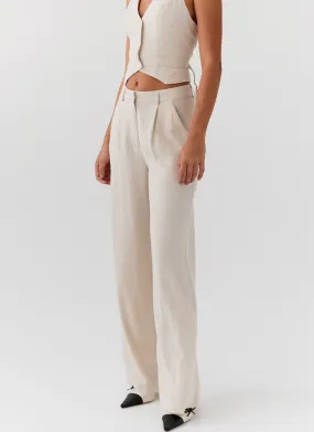Heatwave Linen Pants - Oatmeal Flattering Design Wear