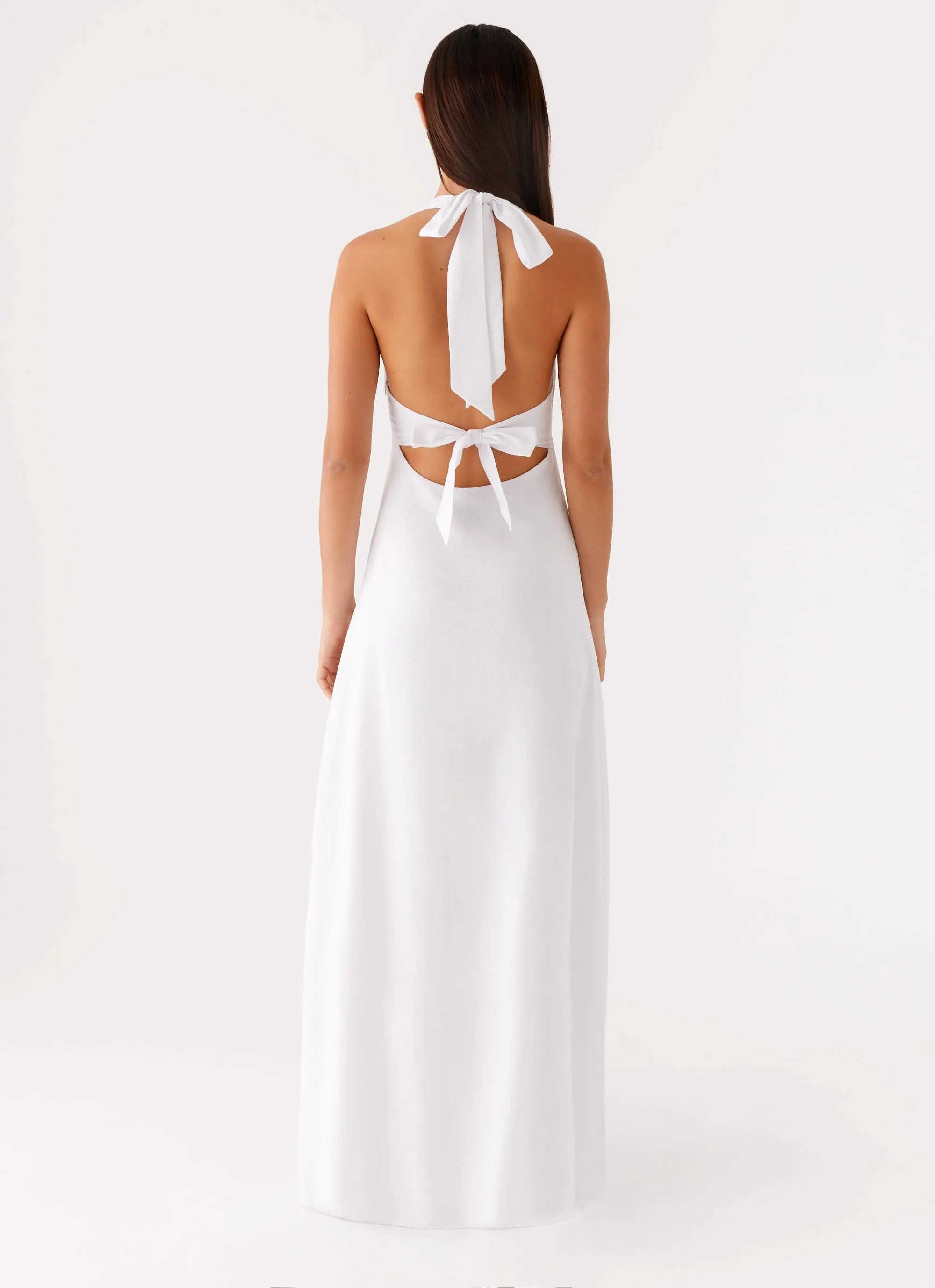Heavy Hearted Linen Maxi Dress - White Subtle Glam Spring-Season