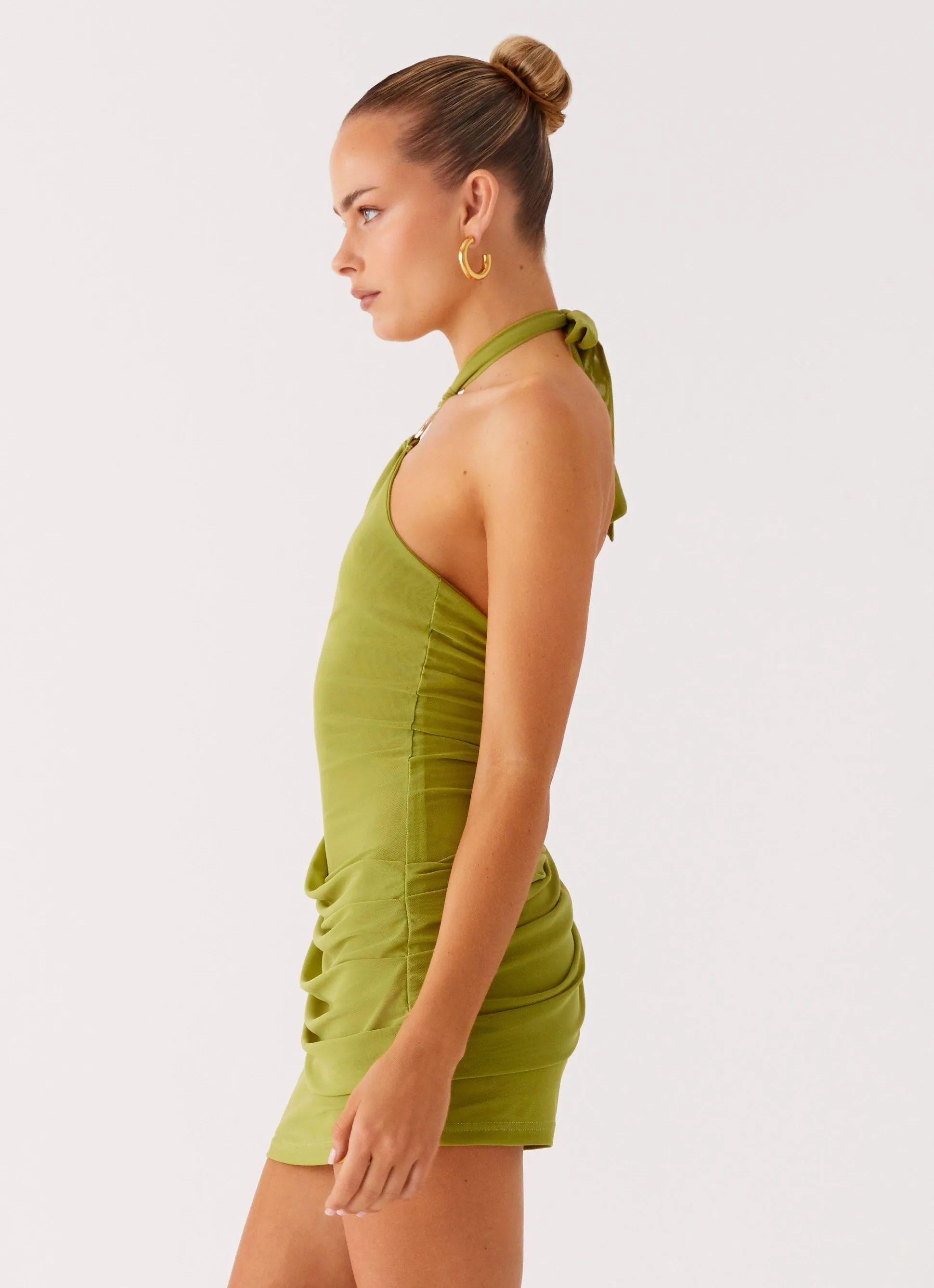 Playful Cut Natural Texture Henrietta Mini Dress - Citrus