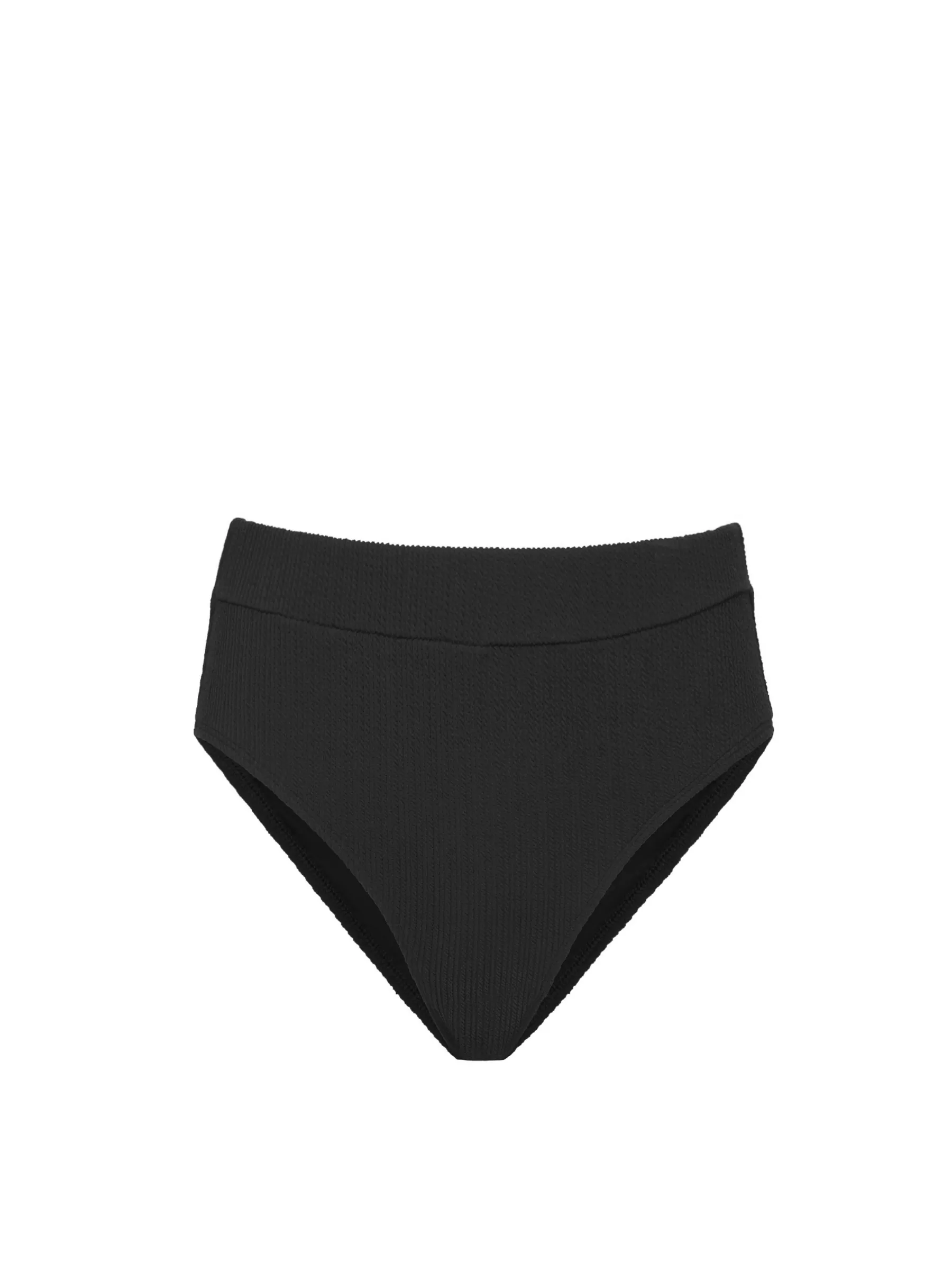 Recyclable Material Blend Hi Leg Hi Waist Bottom In Black Texture