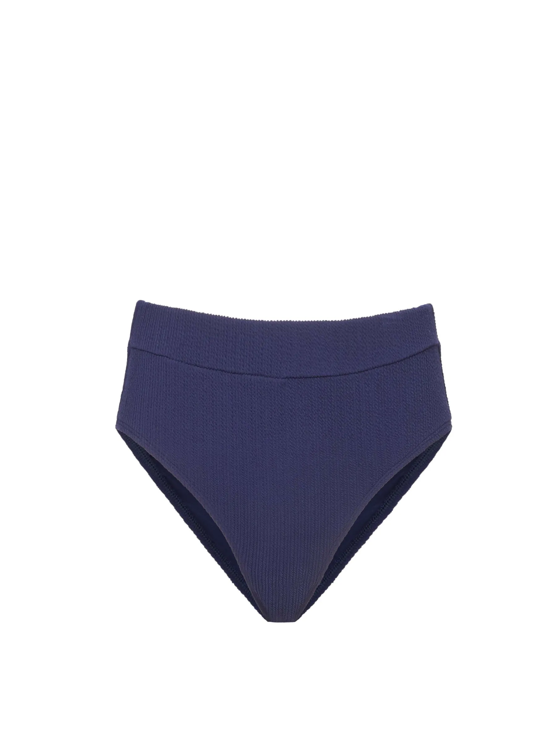 Hi Leg Hi Waist Bottom In Navy Texture water sports