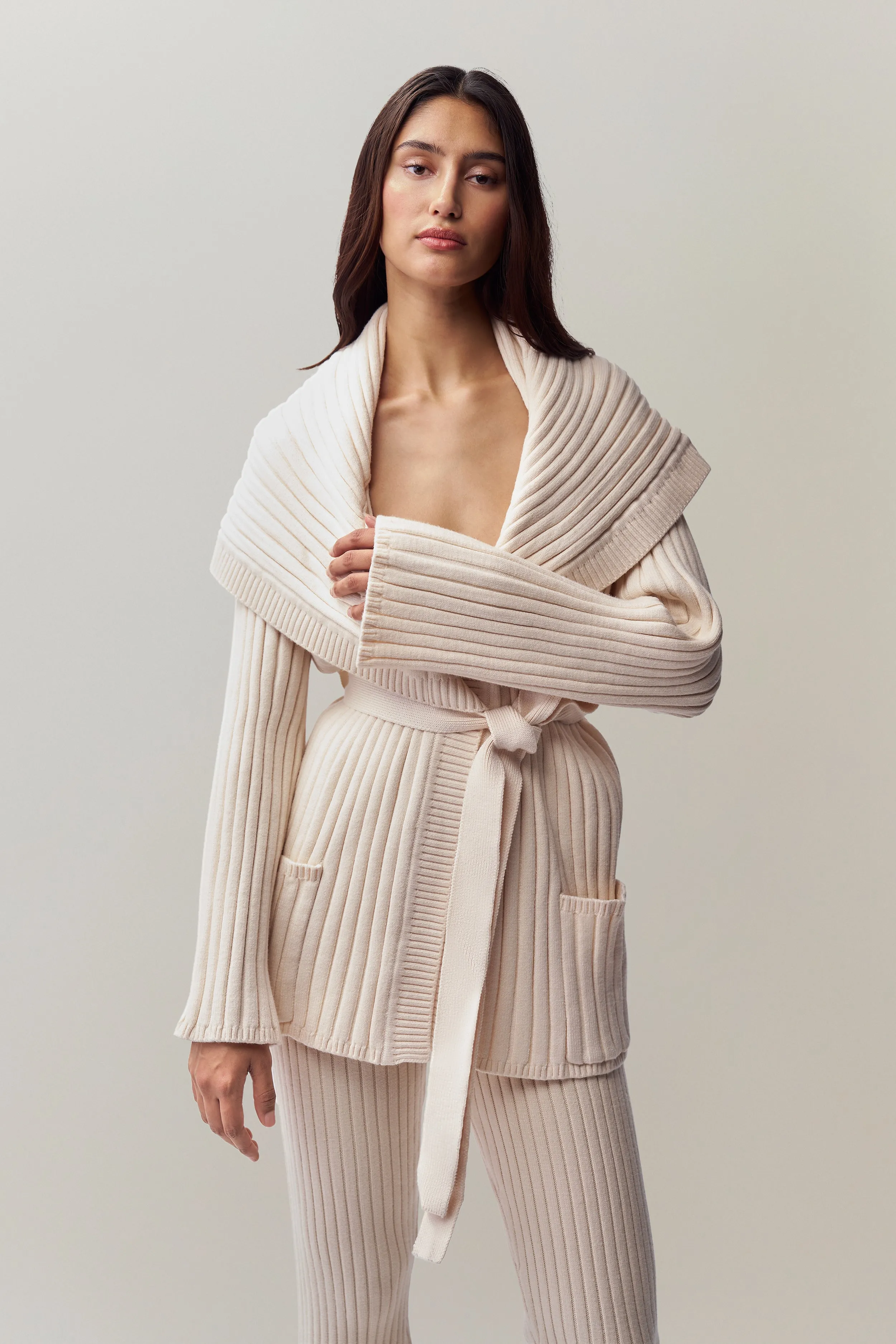 Tullia Slouchy Cardigan Durable Blend Microfiber Inner Layer