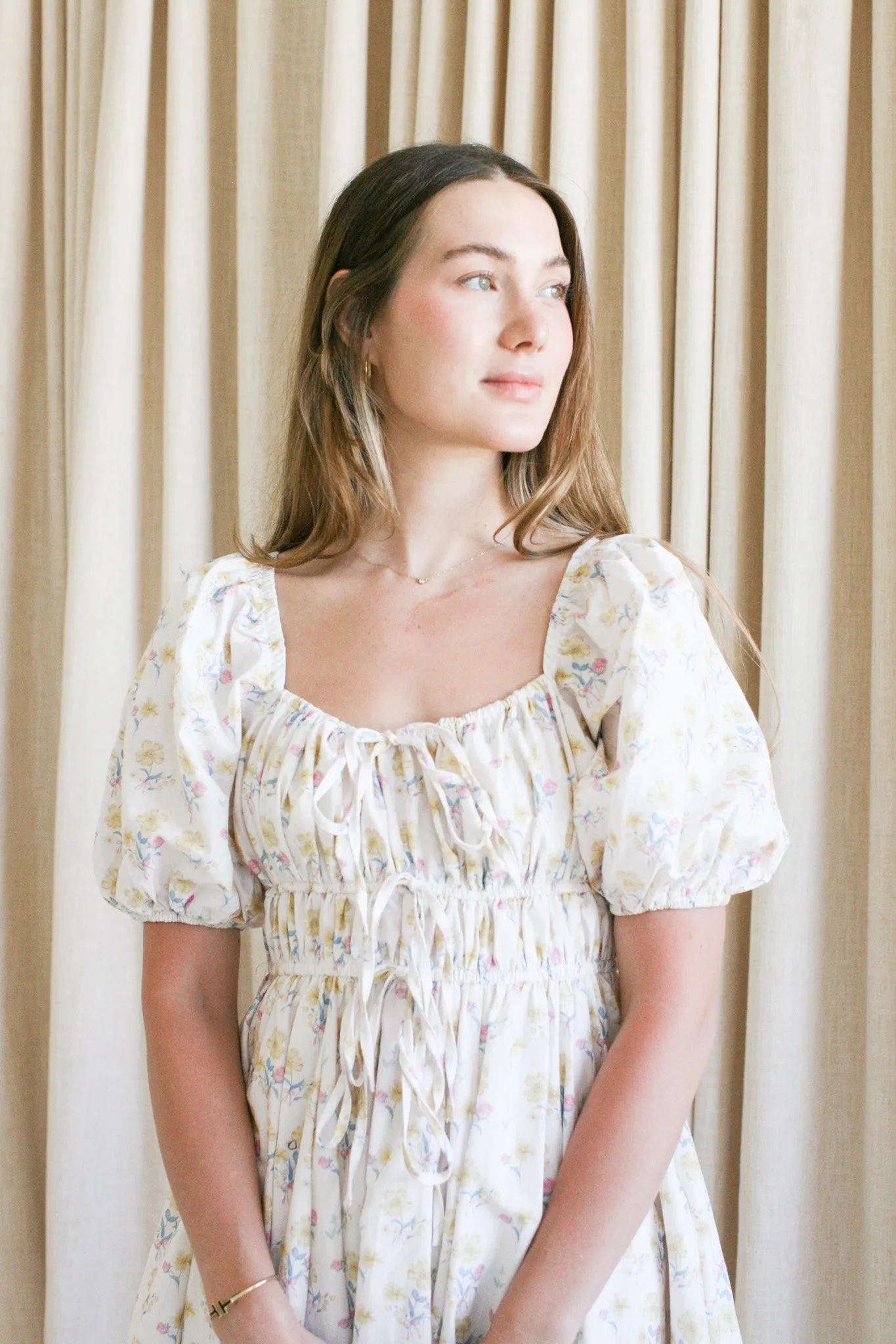 Tonal-Panel Family Vibe Libby Floral Midi Dress