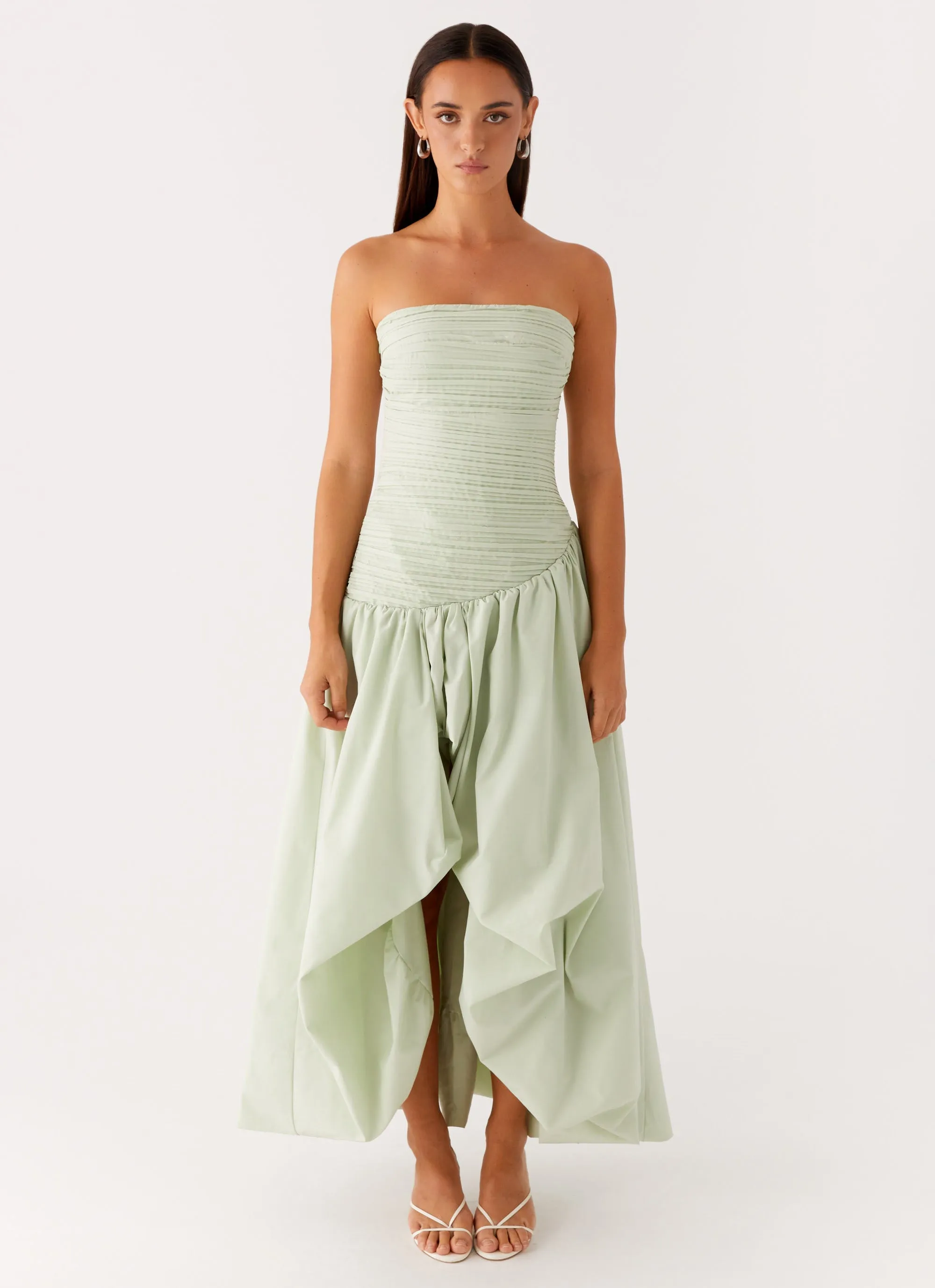 Misa Bubble Maxi Dress - Mint Flexible Fit Flare Hem