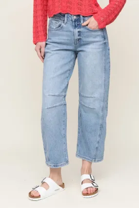 High Rise Barrel Jean Simple and Cozy Zip-off legs