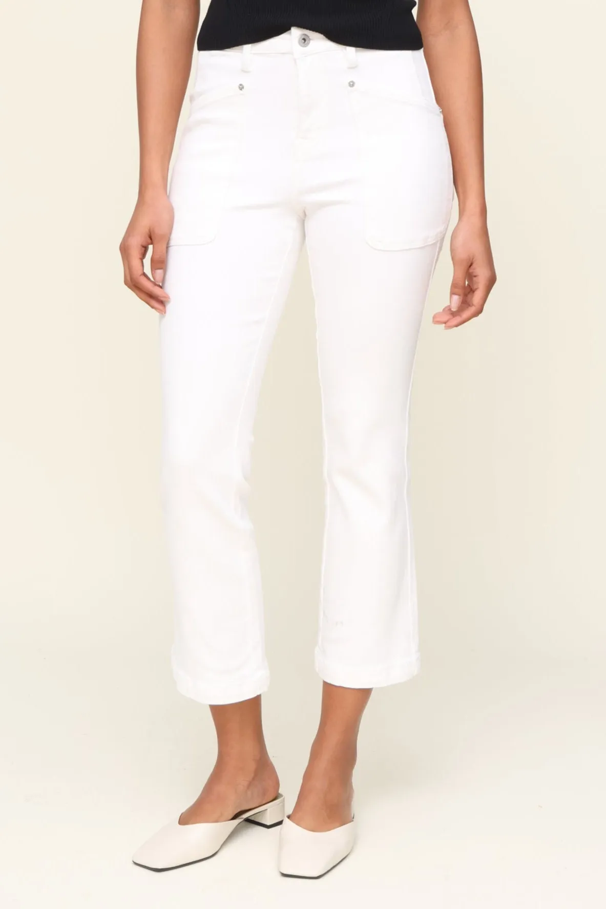 High Rise Patch Pocket Bootcut Wide-leg cut Flexible Durability