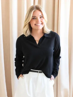 Ergonomic Fit Design Simple Cut Sydney Polo - Black