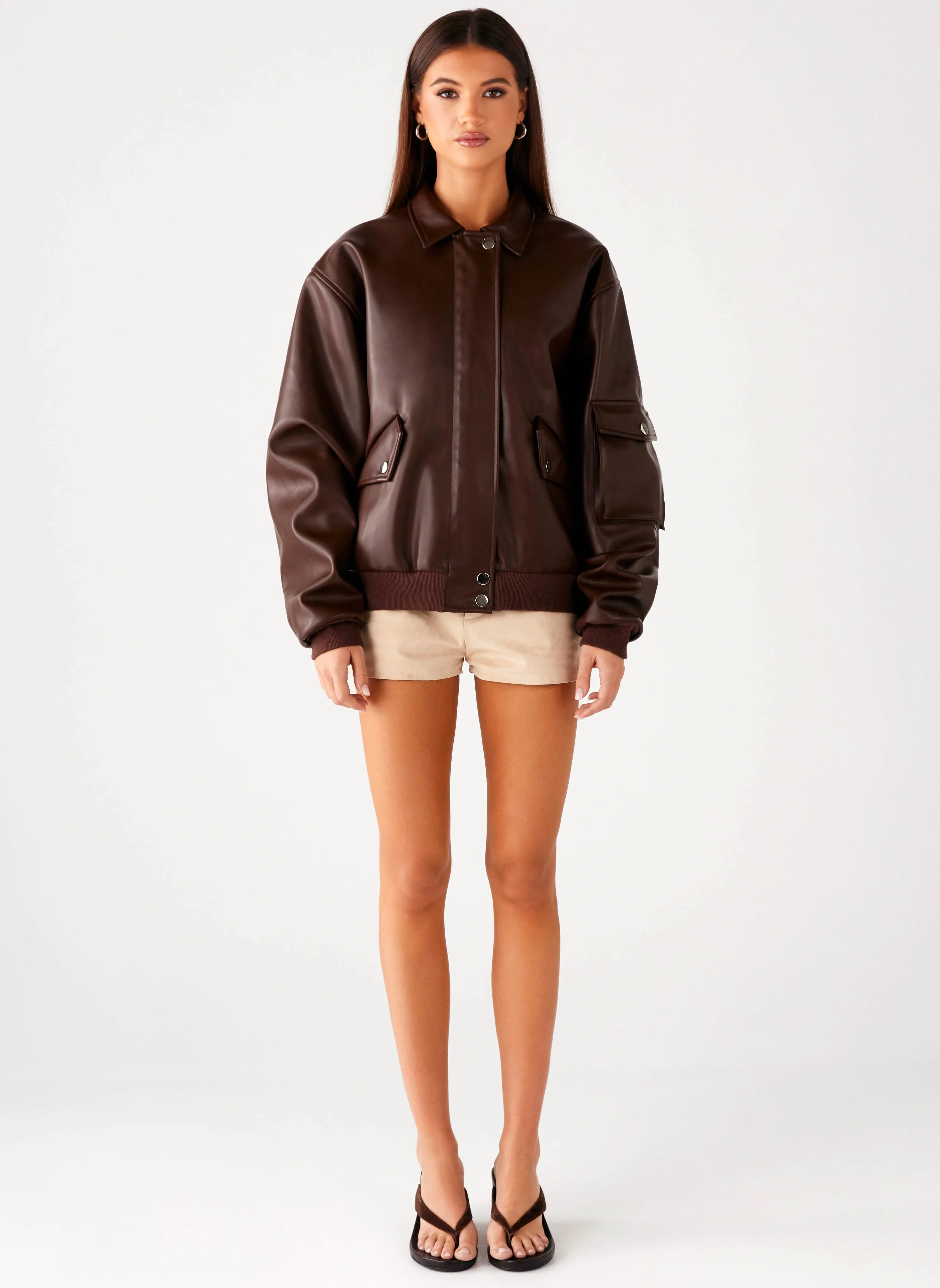 Indara Bomber Jacket - Chocolate Liability