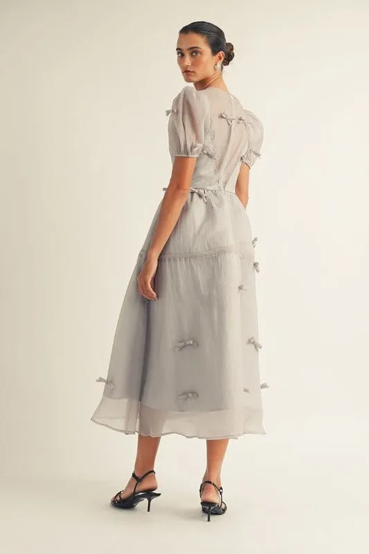 Wharton Organza Bow Dress ReinforcedHem
