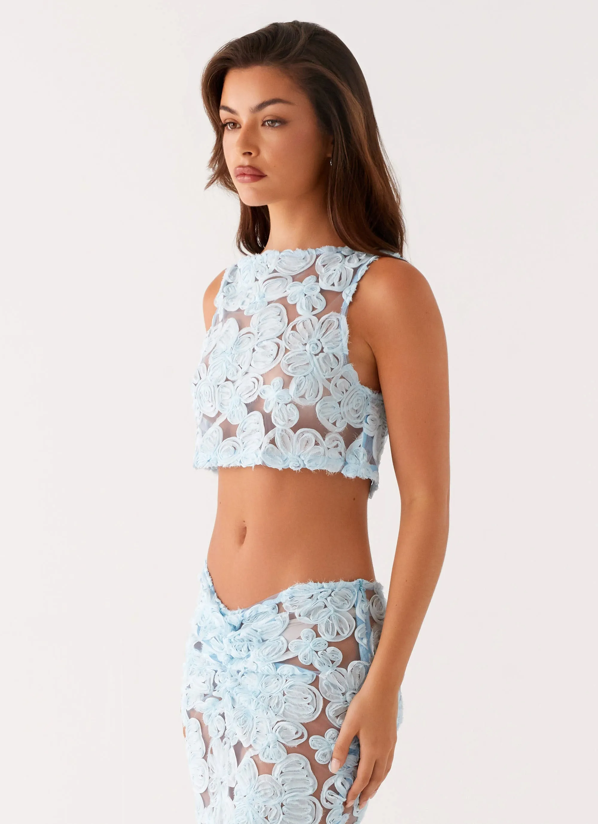 Fiorella Floret Top - Blue Quick Dry Performance