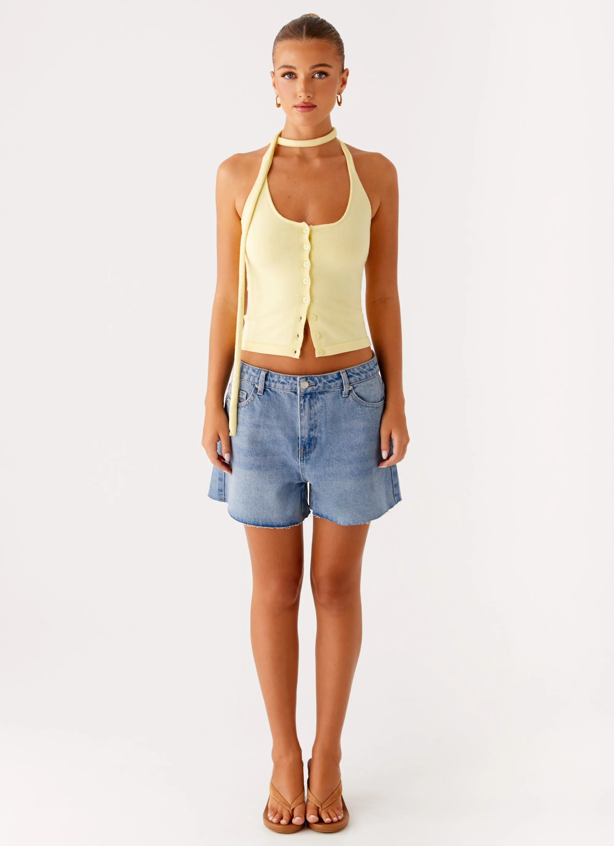 Roland Denim Shorts - Blue Durable Hemming Distressed finish