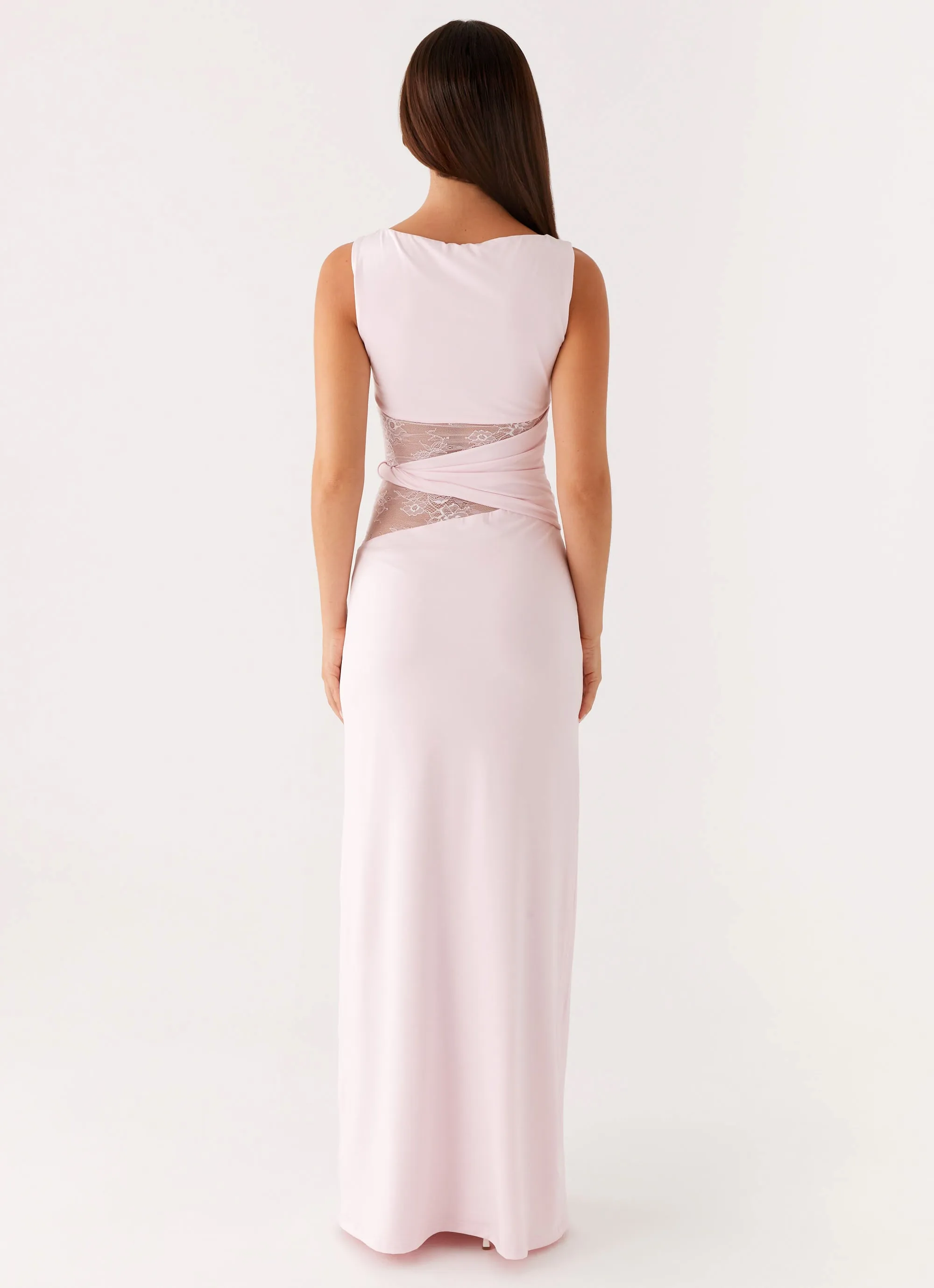 Sculpted Detail Karma Maxi Dress - Pink