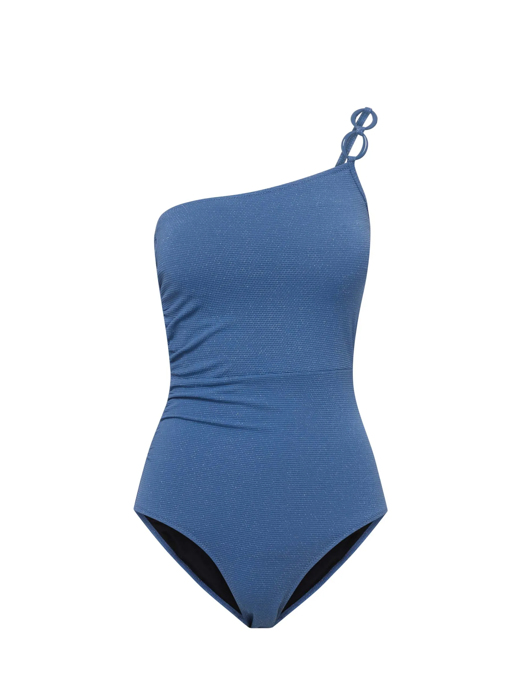 Curve Enhancing Pool Fun Kara One Piece In Steel Blue Metallic Pique