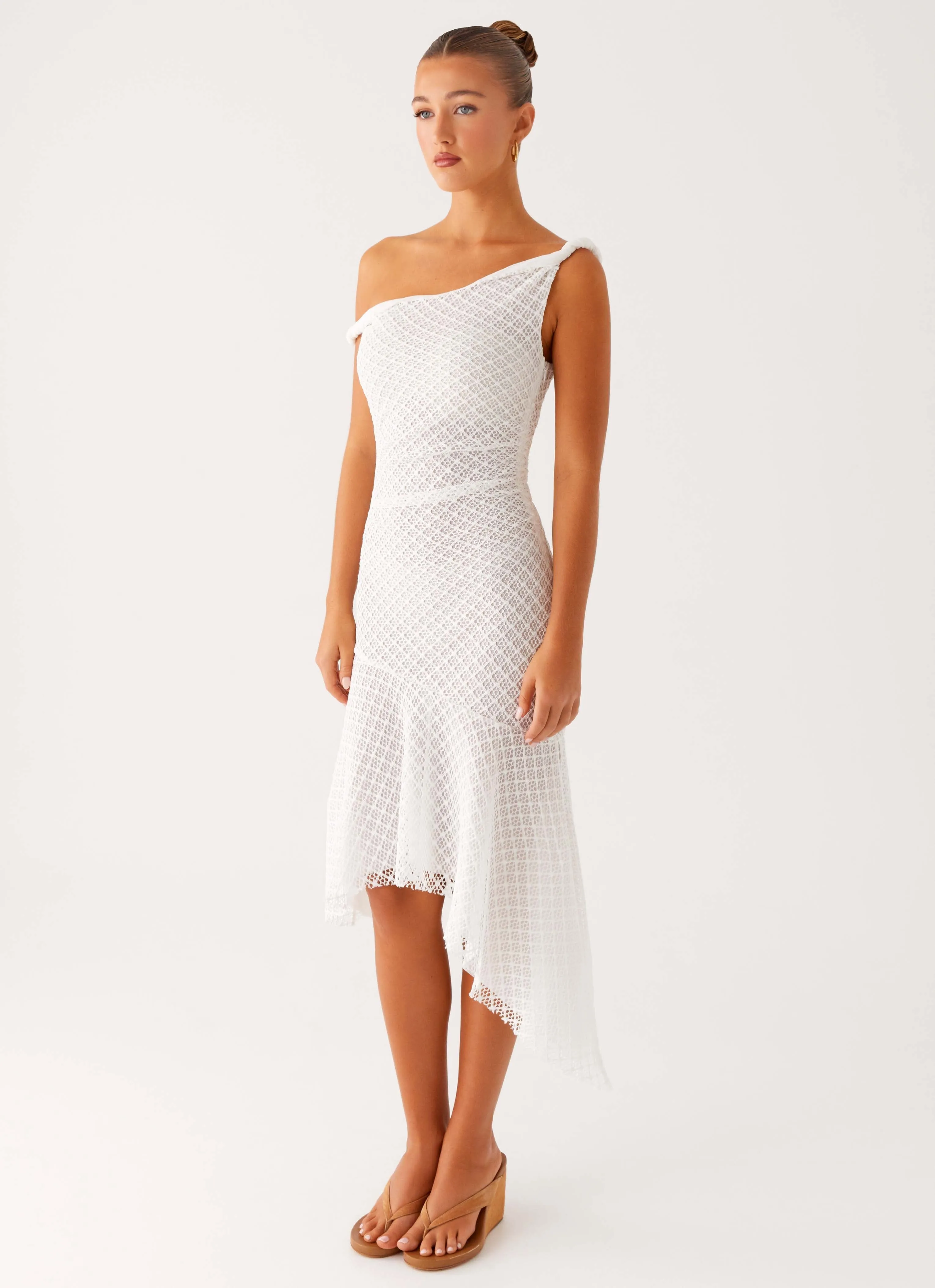 Huntah Midi Dress - Ivory Balanced Look HypoallergenicFiber