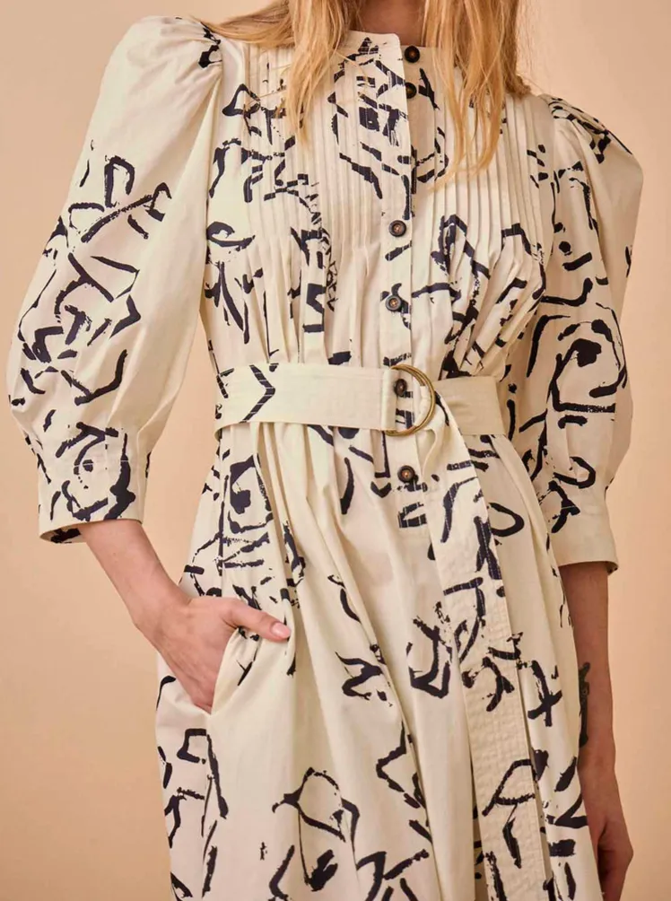 Feminine Touch WideCollarDesign Hunter Bell Lyle Dress Onyx Amaryllis