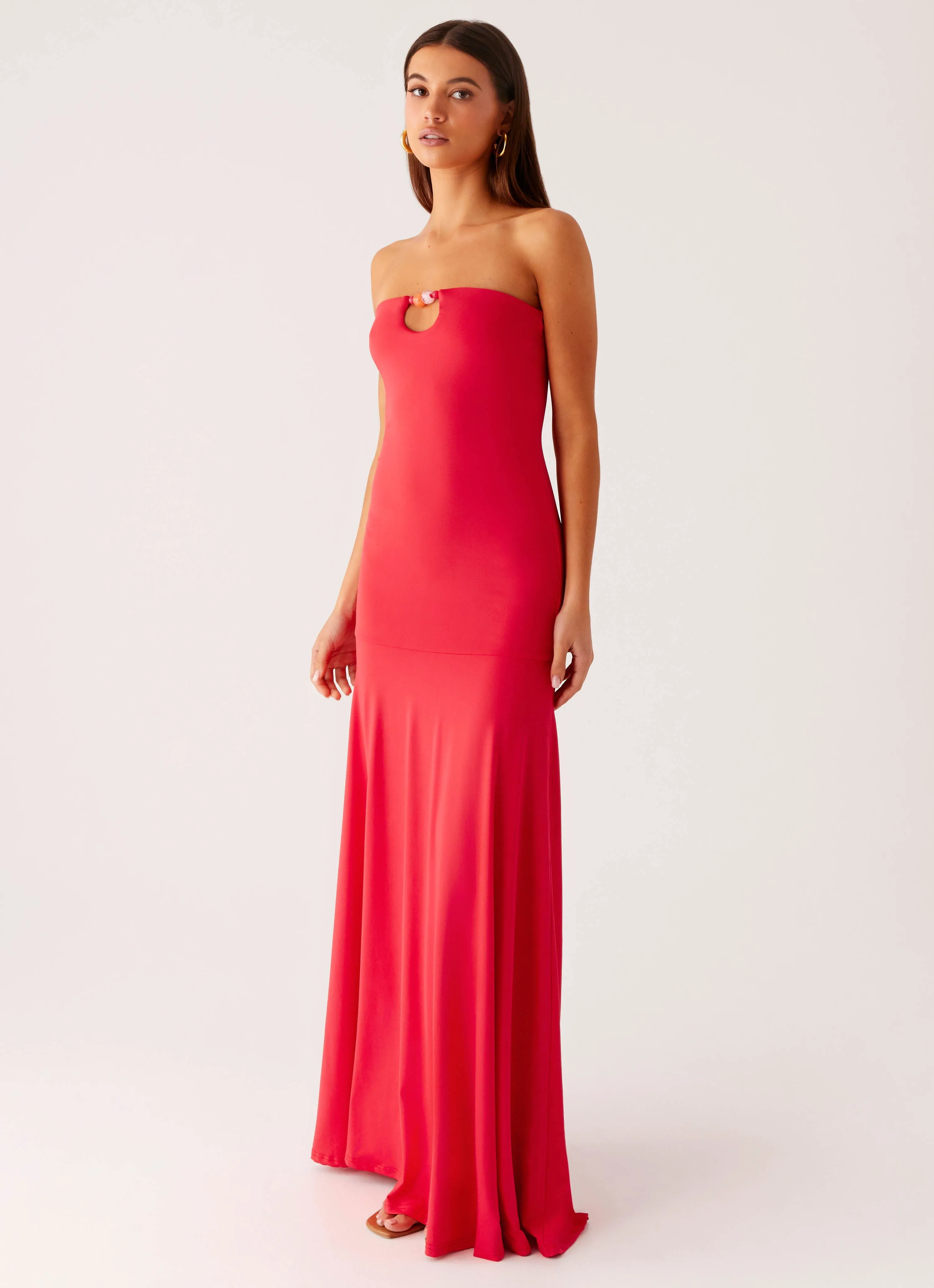 Hurts Like Hell Maxi Dress - Pink Texture Flow