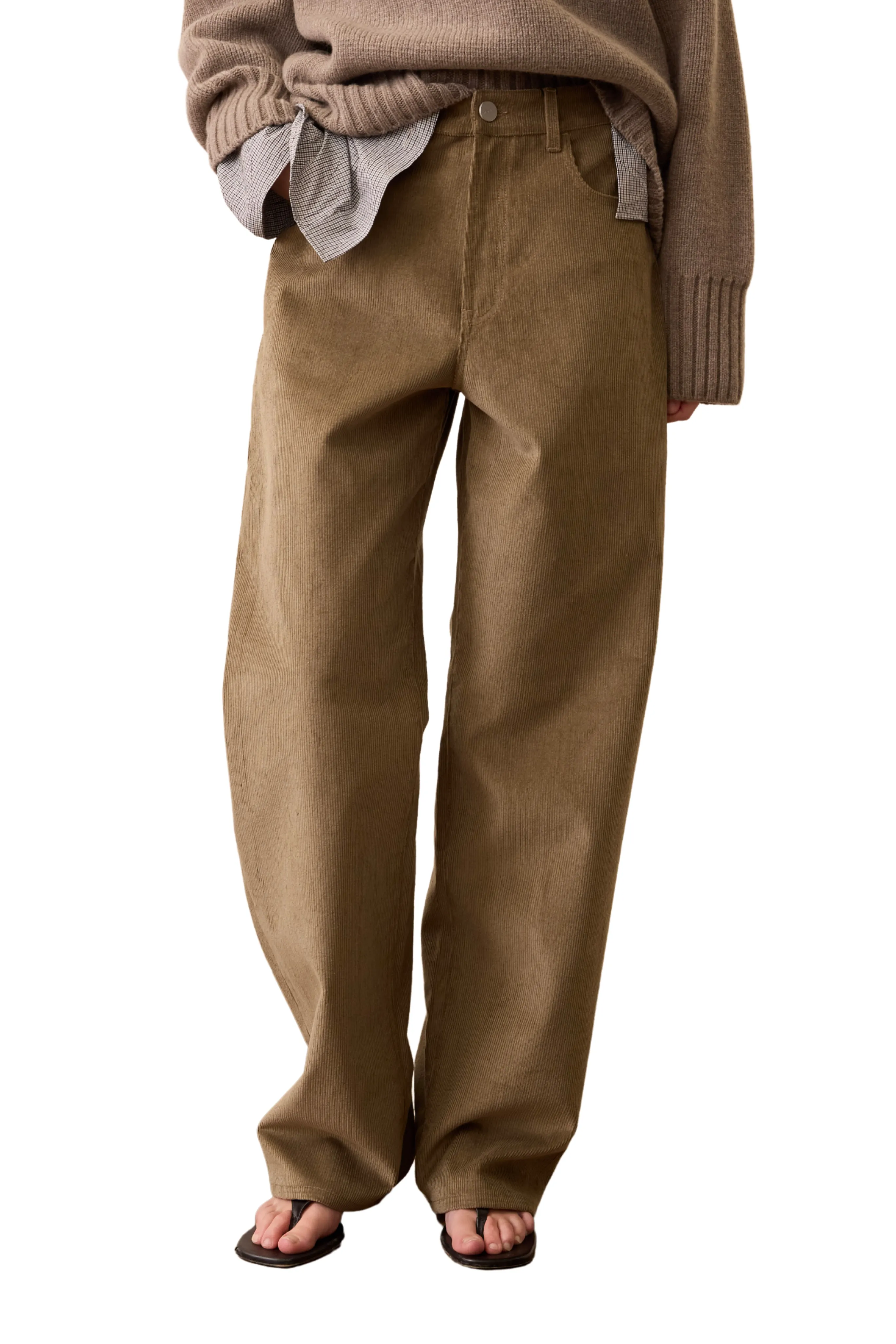 Daywear Comfortable Waistband Relaxed Corduroy Trousers