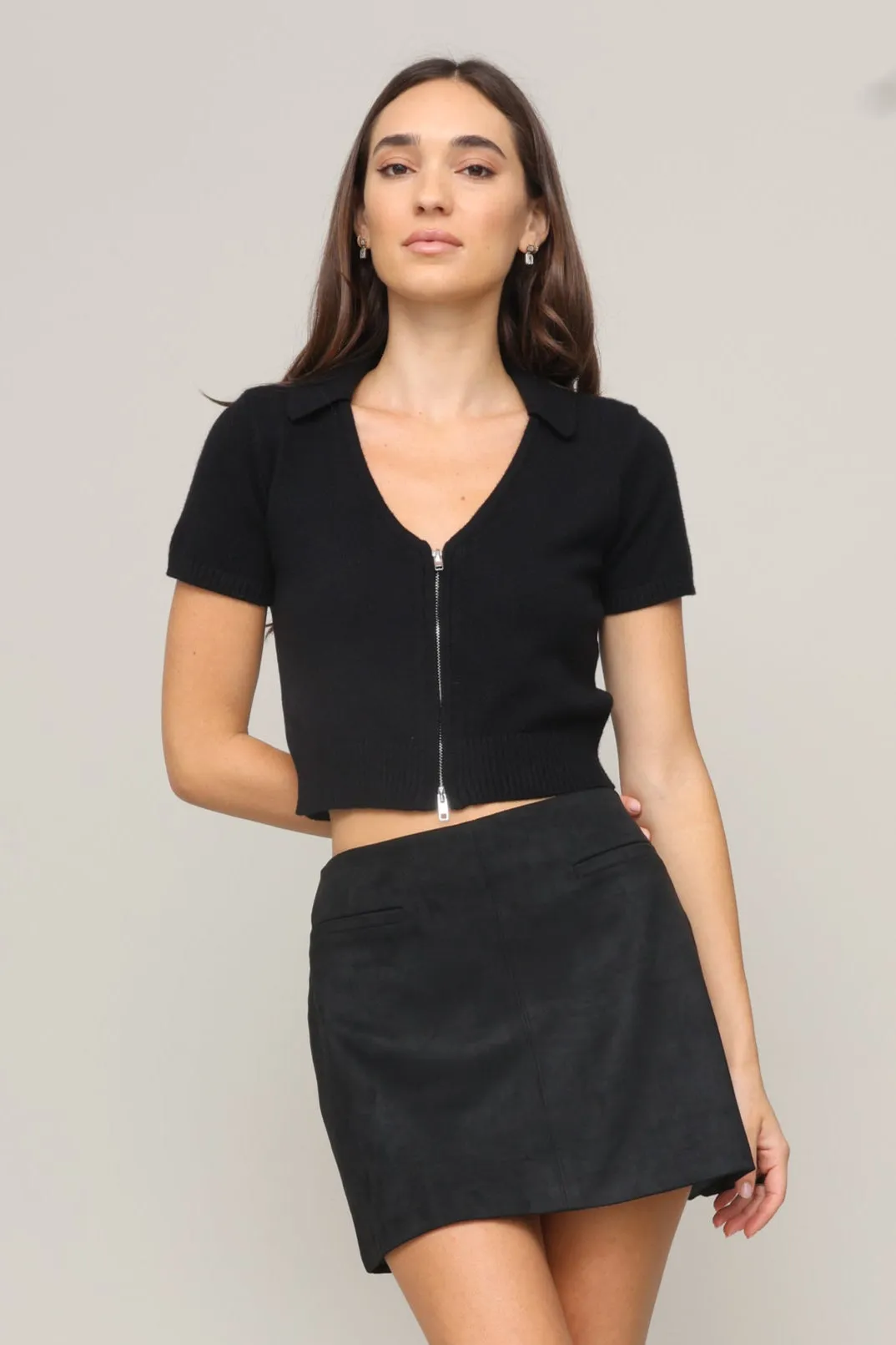 Taylor Zip Cardigan Texture Focus