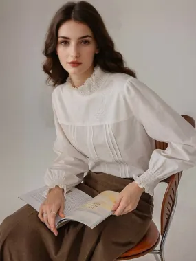 ButterSoftTexture LightweightLayeringSystem Imani Ruffle Collar Embroidery Blouse