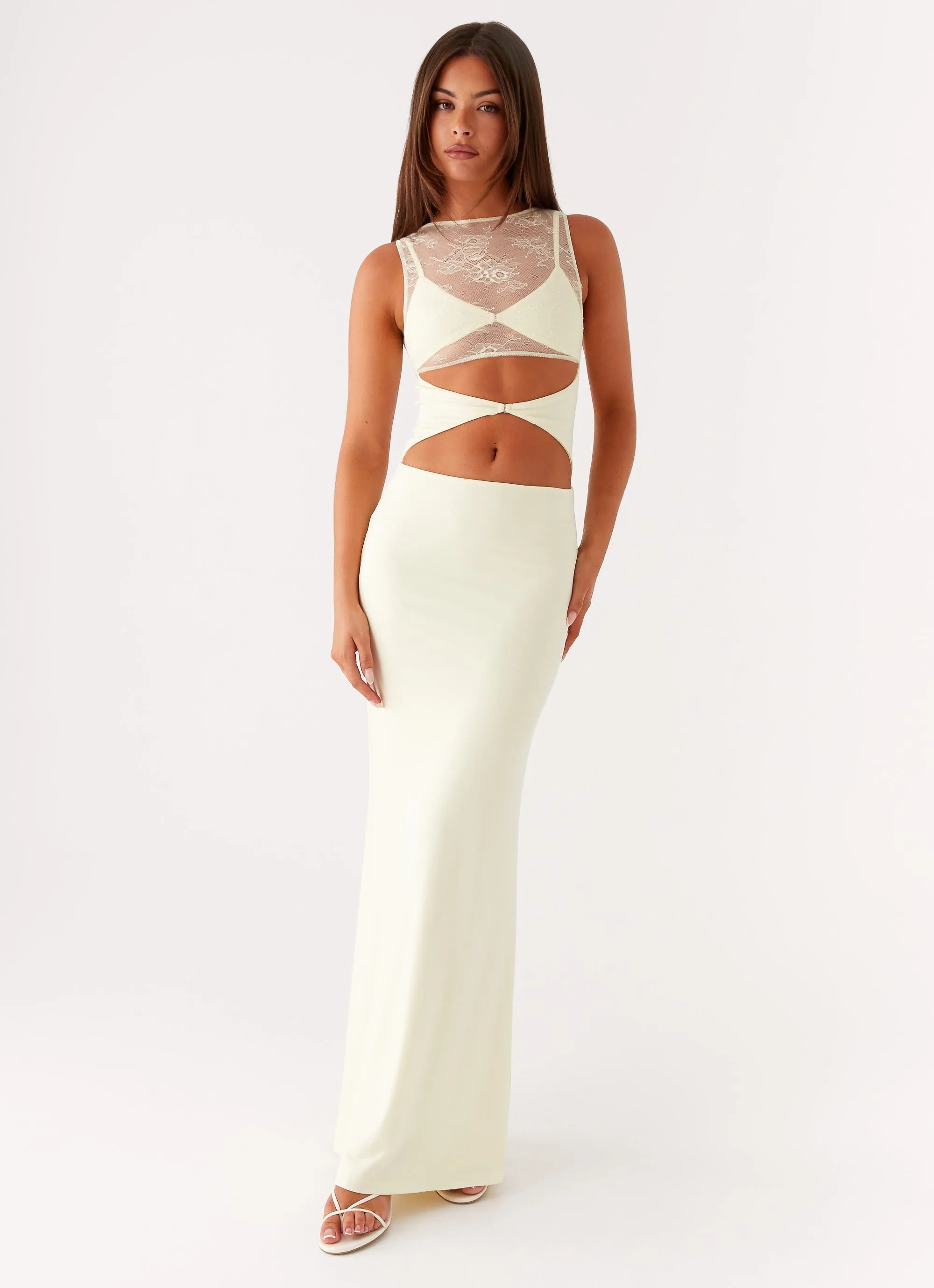 Imperial Maxi Dress - Yellow Sophisticated Elegance Polished Fit