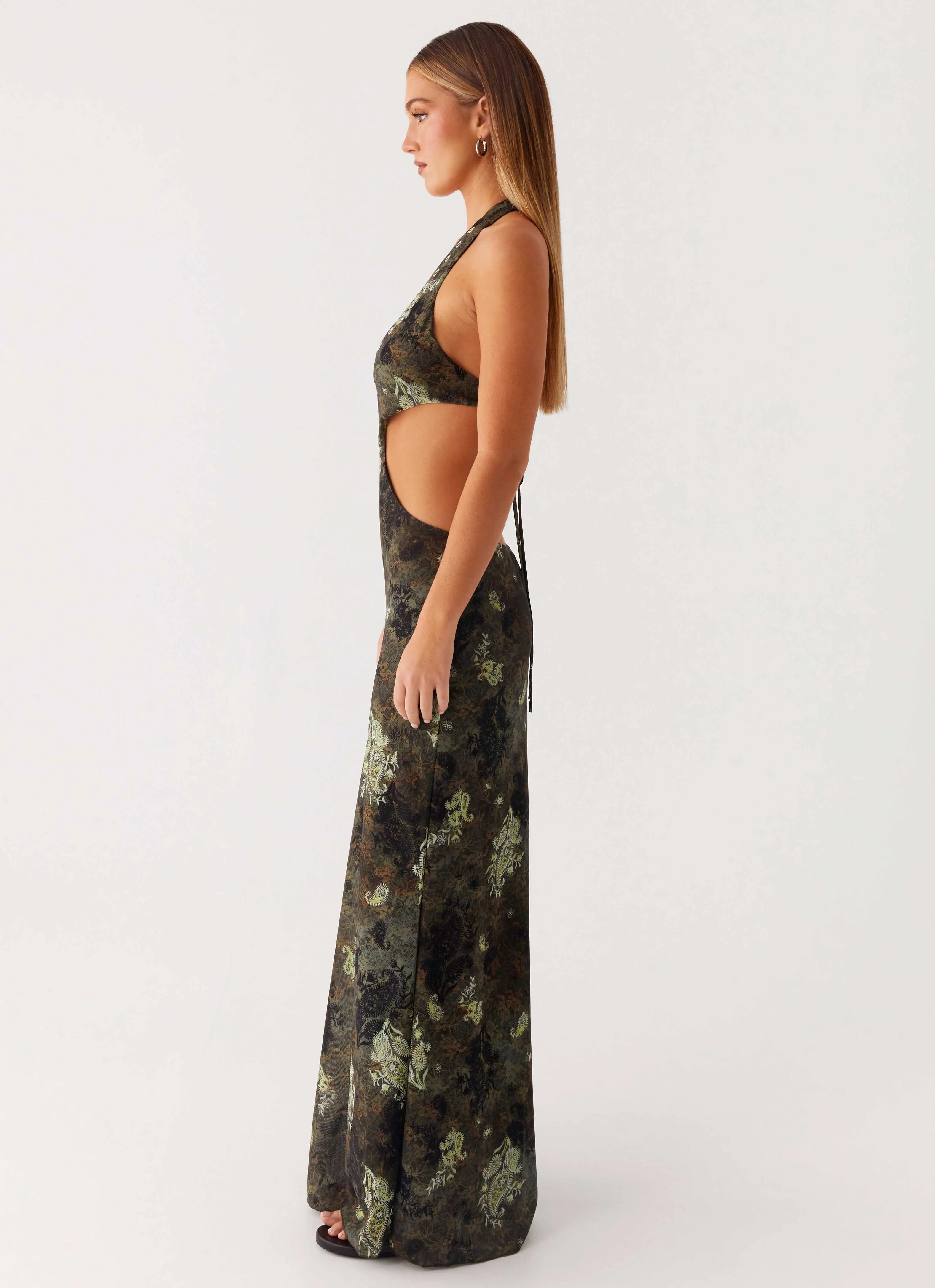 Effortless Layering Indra Maxi Dress - Cyber Floral