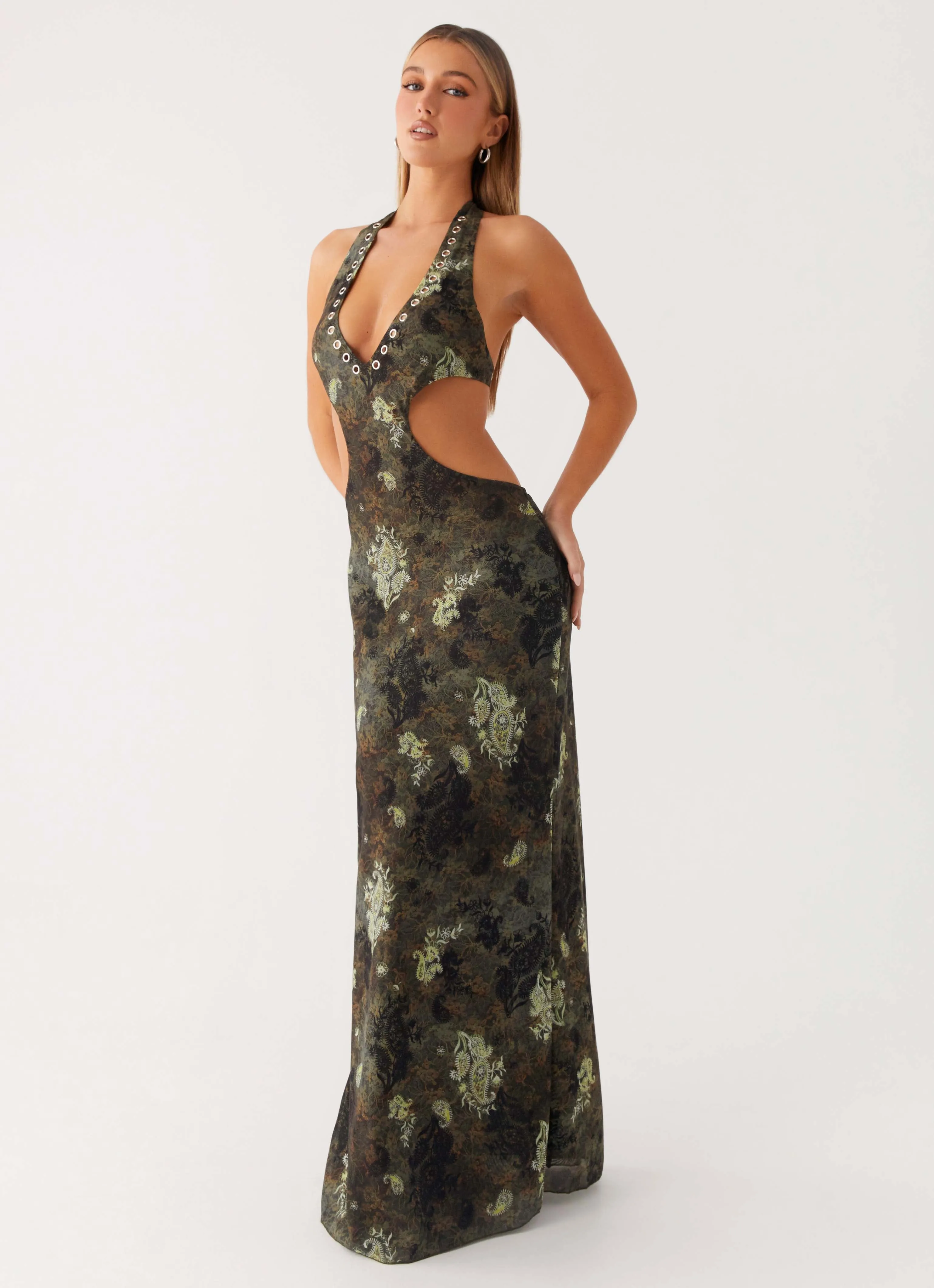 Tall Girl Cool Undertone Indra Maxi Dress - Cyber Floral