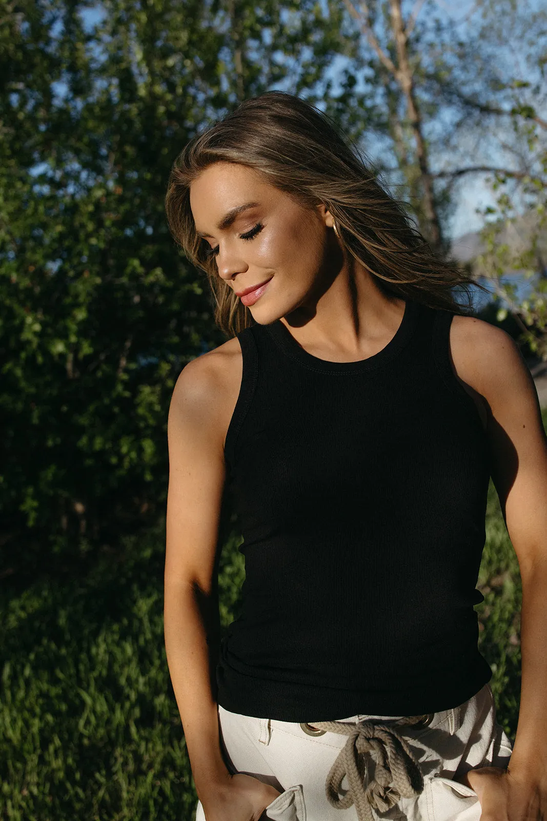 Laser Cut Edges FlexFit Technology Multi Flex Tank Top