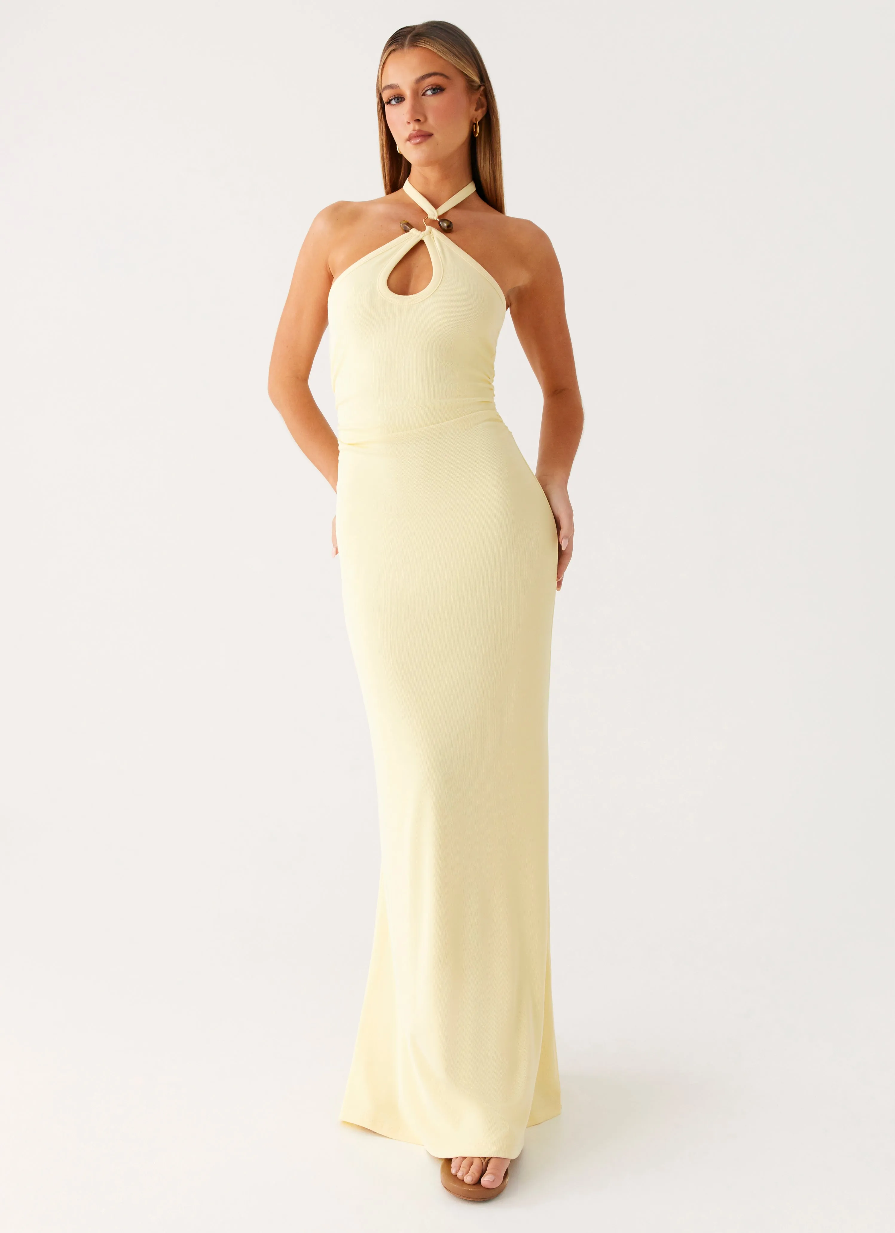 StretchableKnit Instant Attraction Maxi Dress - Yellow