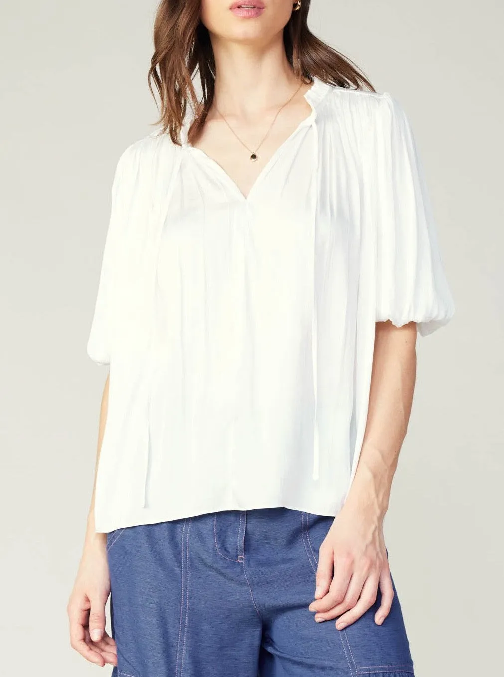 Eva Blouse Durable Reinforced Elbow Patches Basic Tank