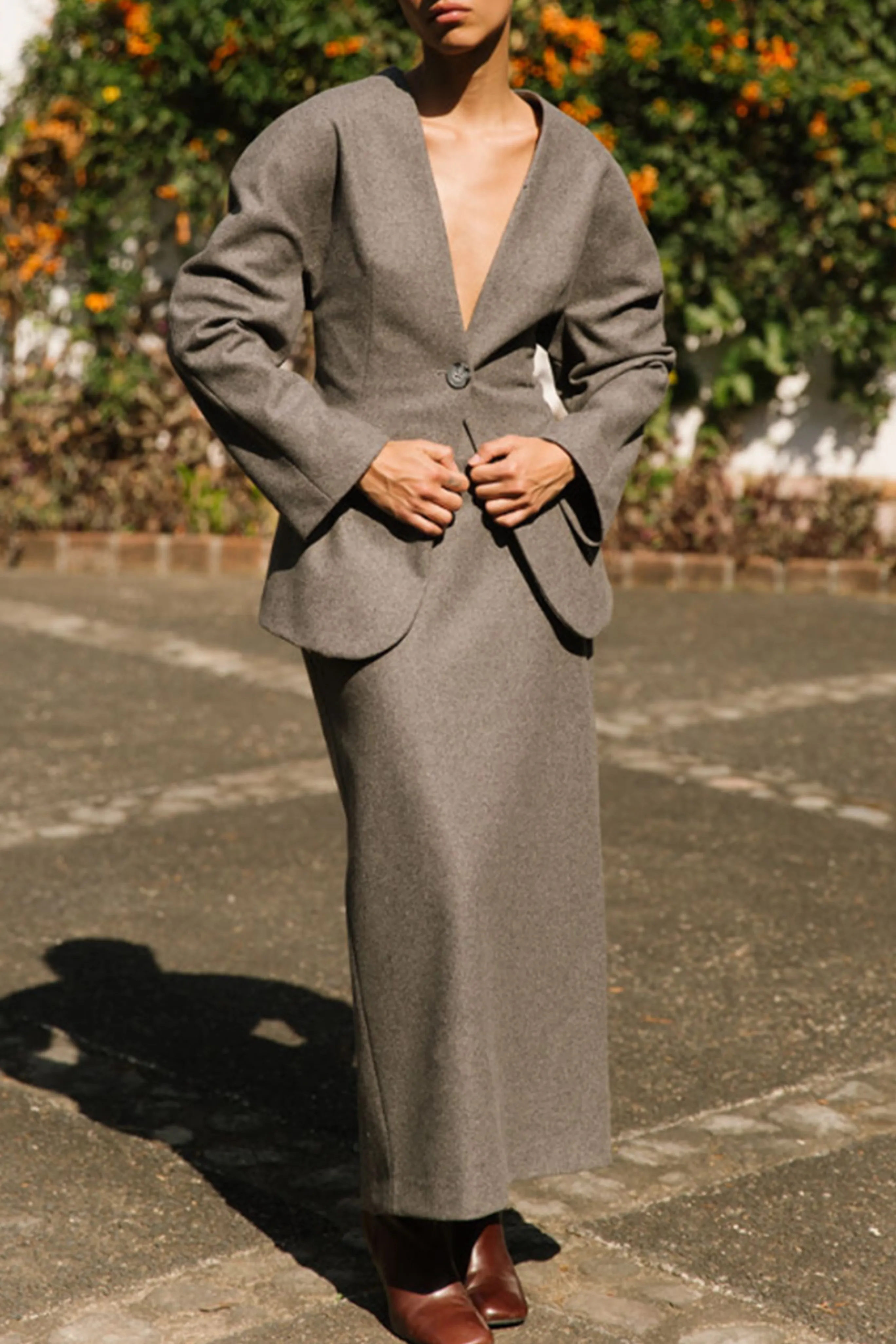 Wool Circular Sleeve Blazer NoSlip Grip