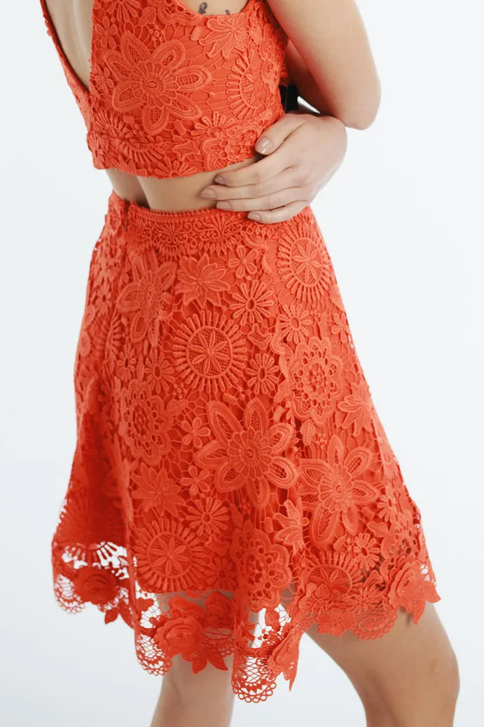 Easy Wear AdjustableDrawstring IONA MINI SKIRT FLAME