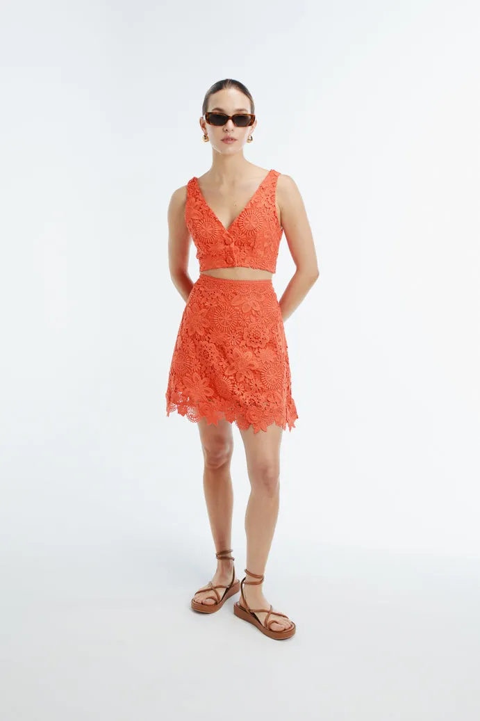 IONA MINI SKIRT FLAME Performance Wear Stain Release Finish