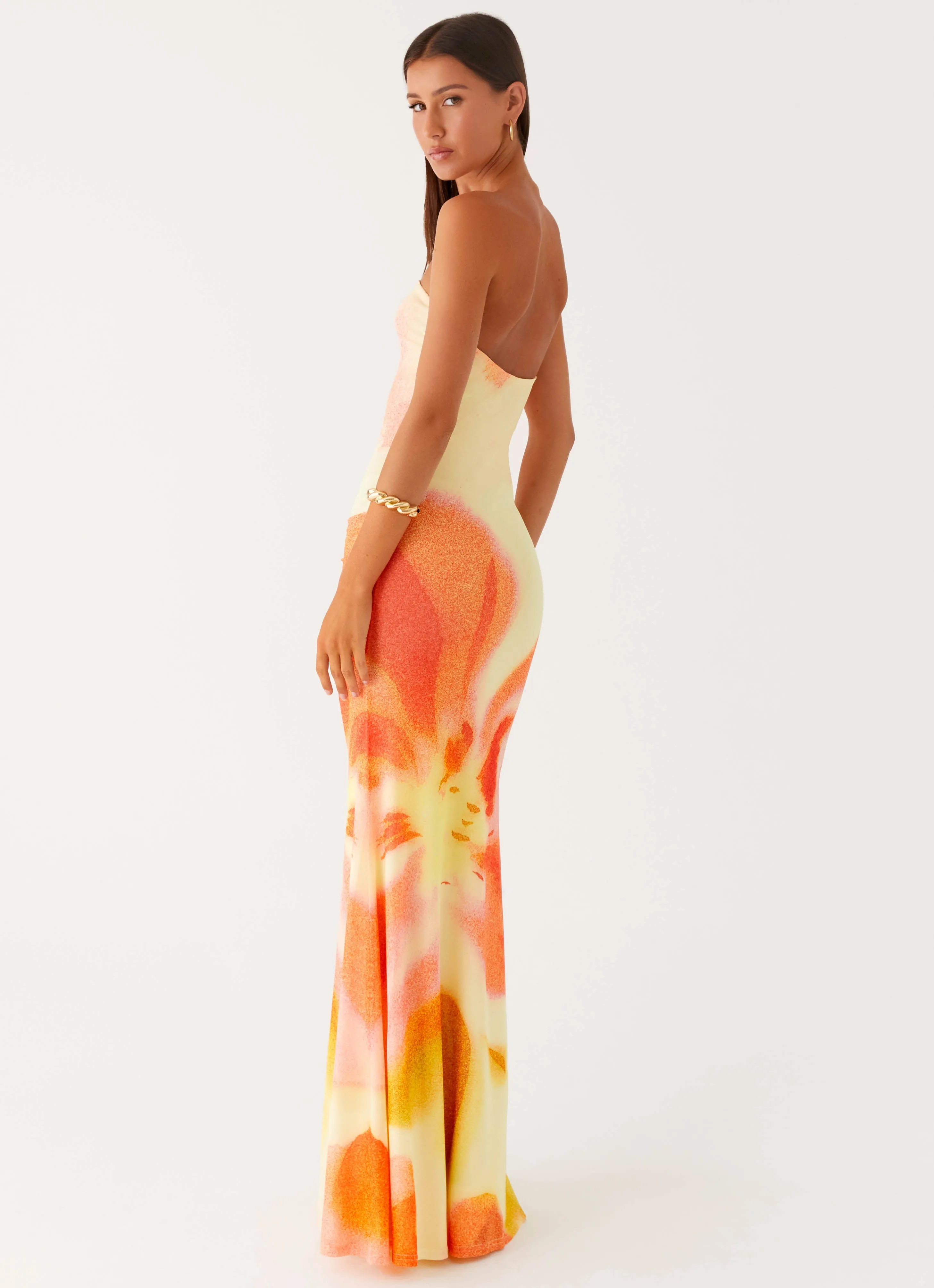 Smart and Sleek Relaxed Finish Iroha Strapless Maxi Dress - Mimosa Blossom