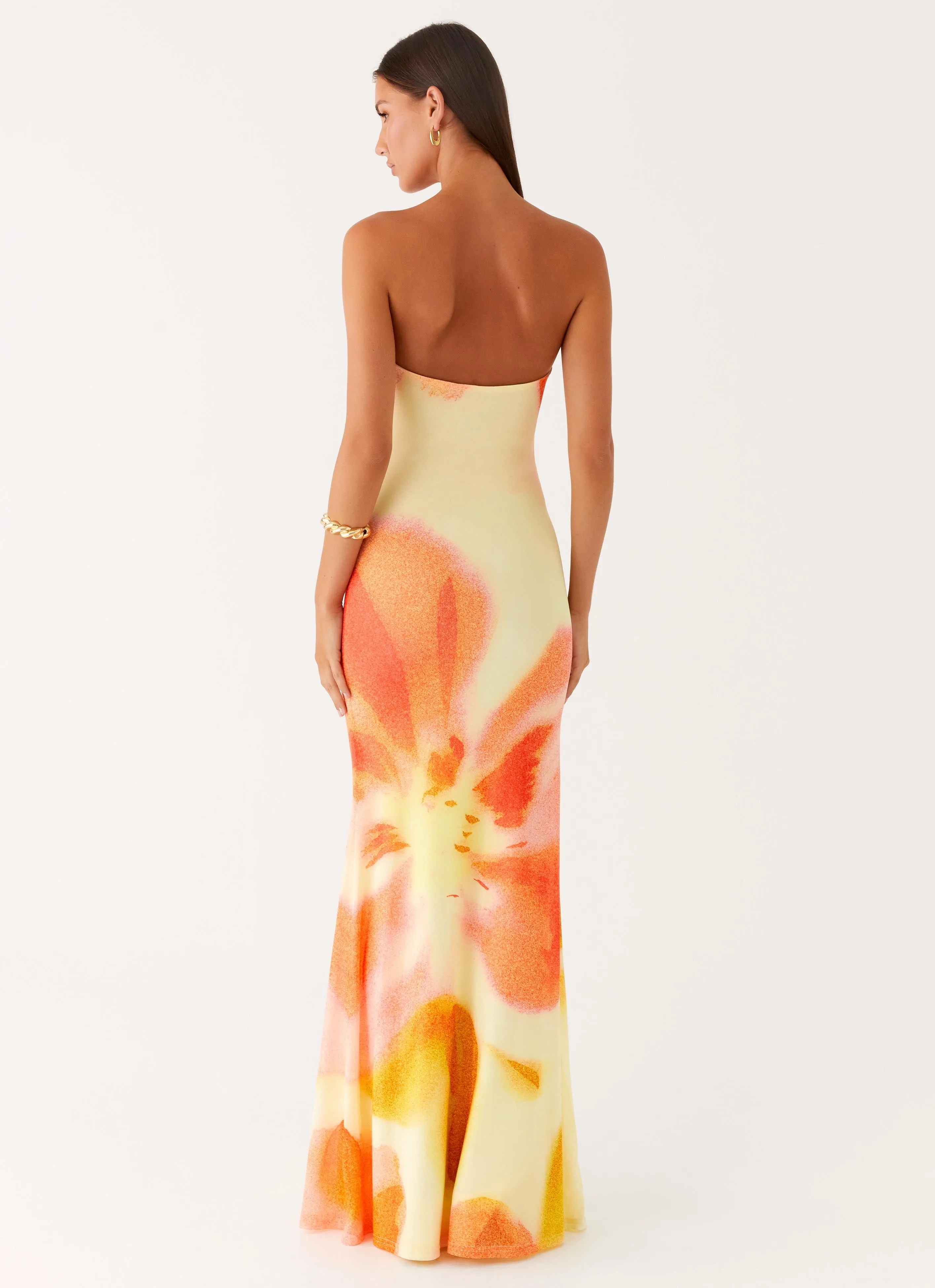 Organic-Fabric Iroha Strapless Maxi Dress - Mimosa Blossom