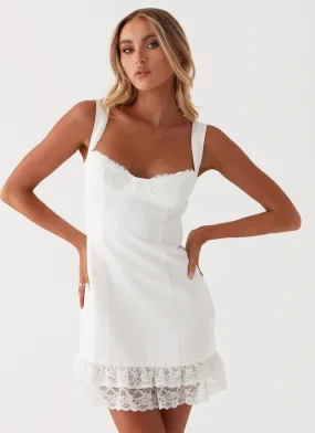 Isadora Lace Mini Dress - White Lightweight texture
