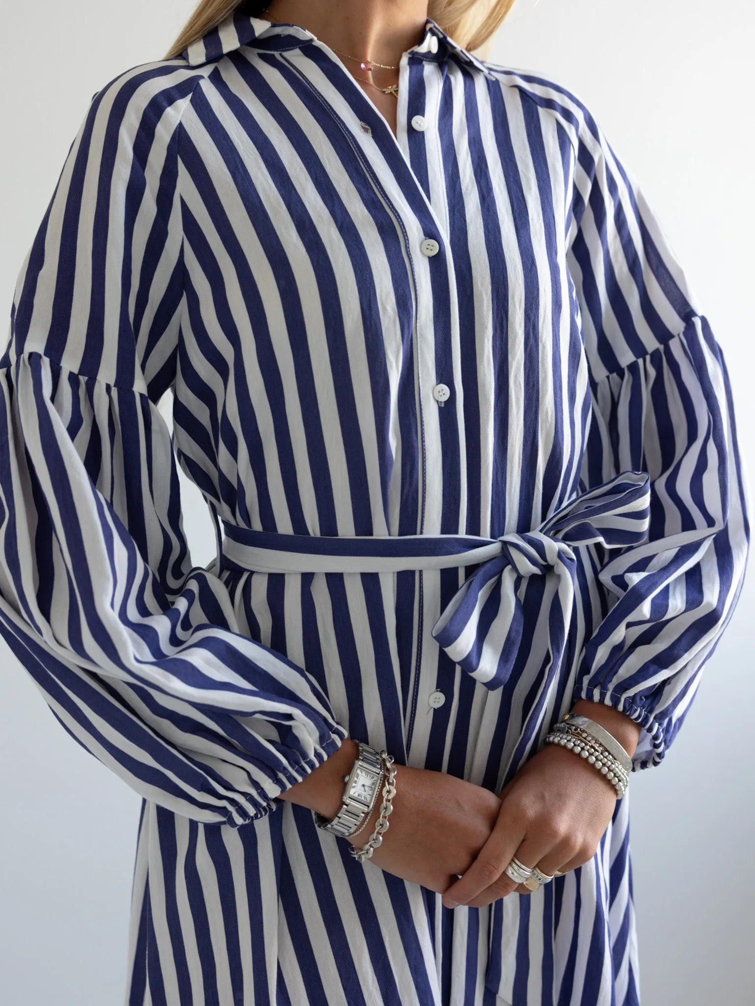 Elegant Mood Ischia Navy Stripe Dress