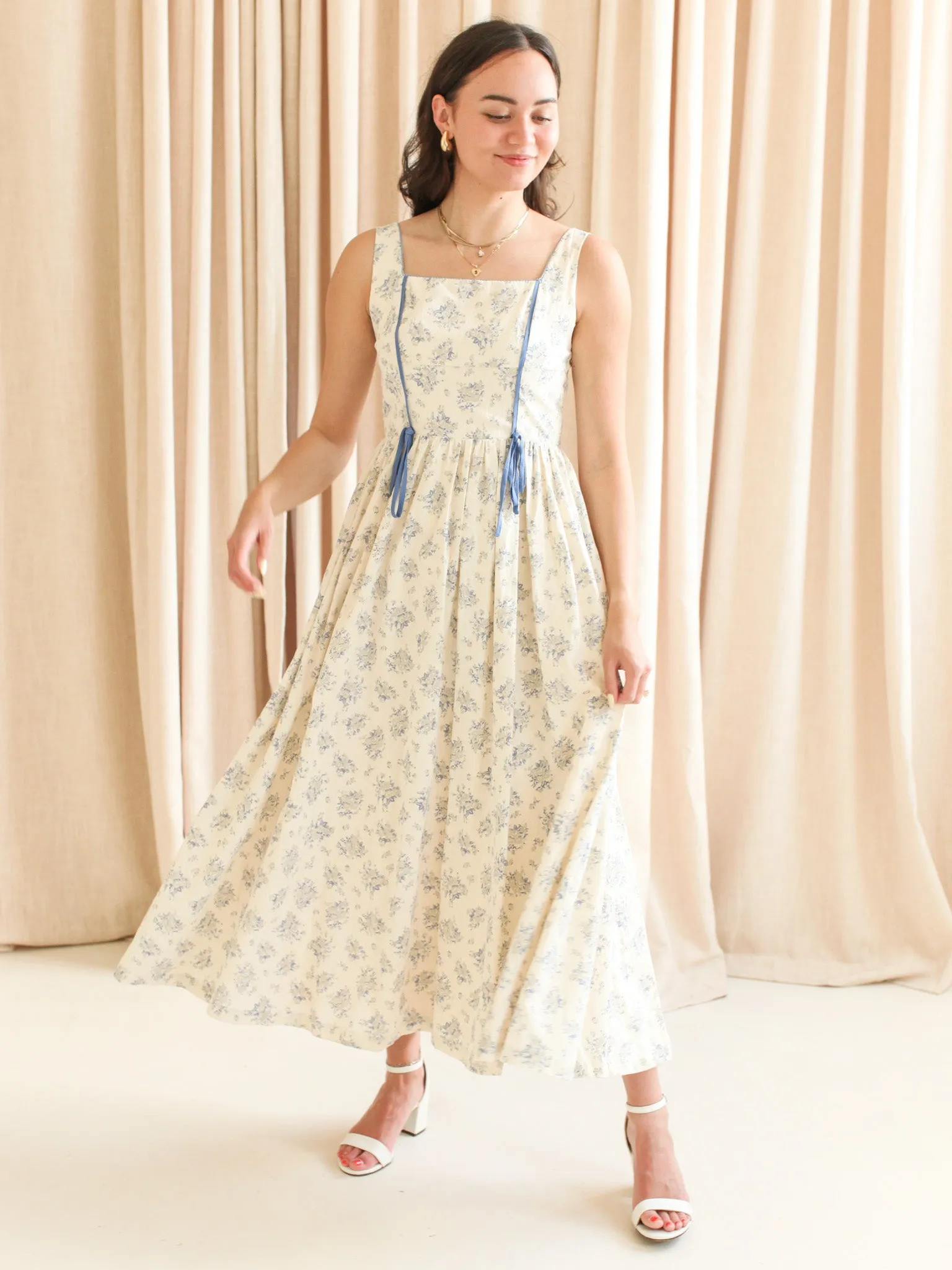 Isla Floral Tank Dress Solid-color