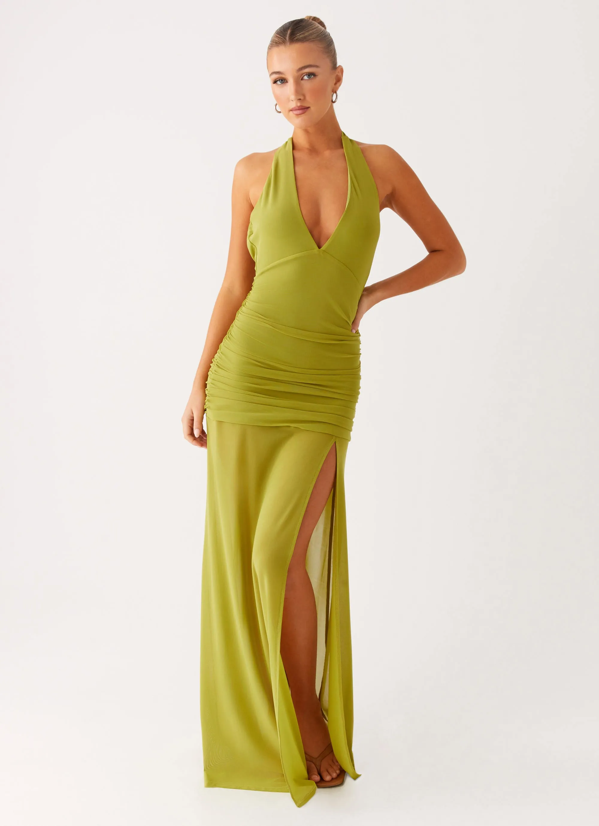 Church Scene Smooth Mood Island Muse Dress - Lime