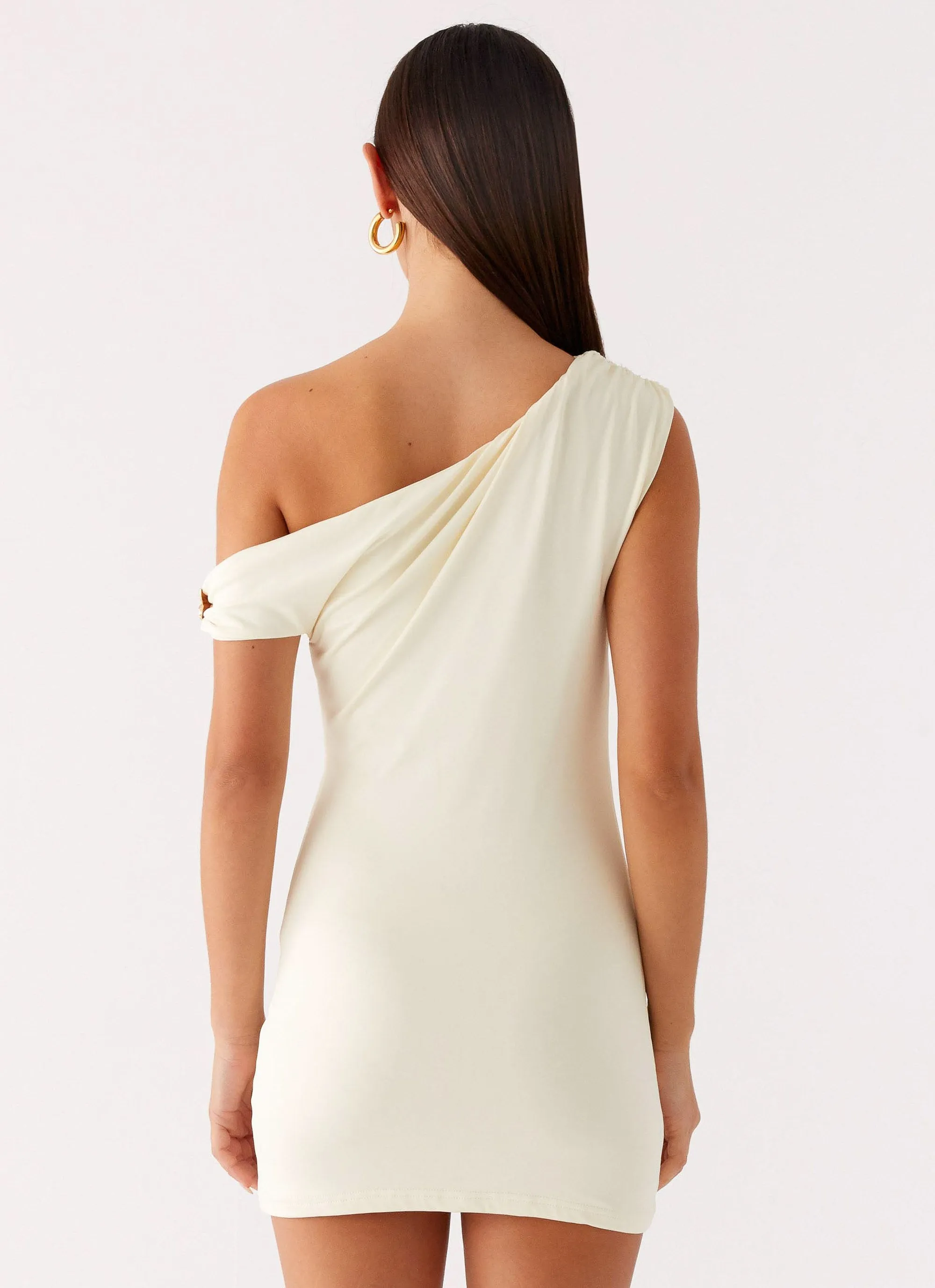 Island Time Mini Dress - Yellow Stretchable Waist