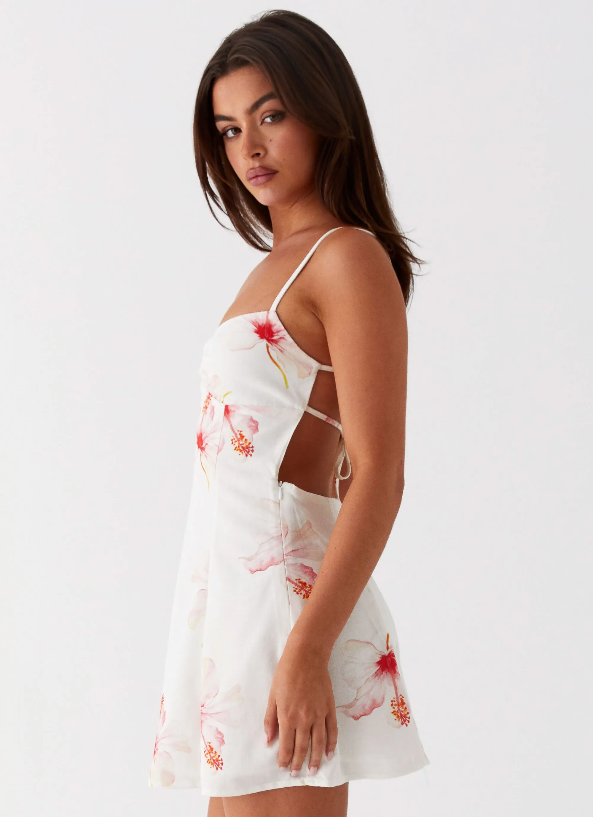 Isra Linen Mini Dress - Camellia Jewel Tones