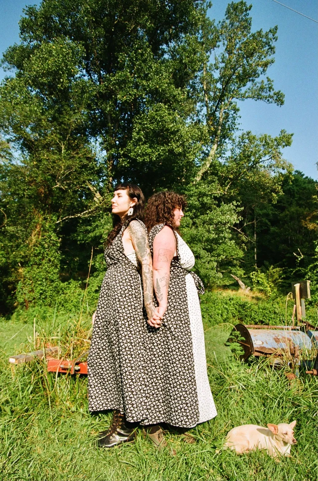 Ivy Dress in Black & White Flower Subtle tone