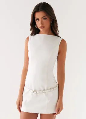 Jaci Mini Dress - White Perfect Comfort Wear Pure Shape
