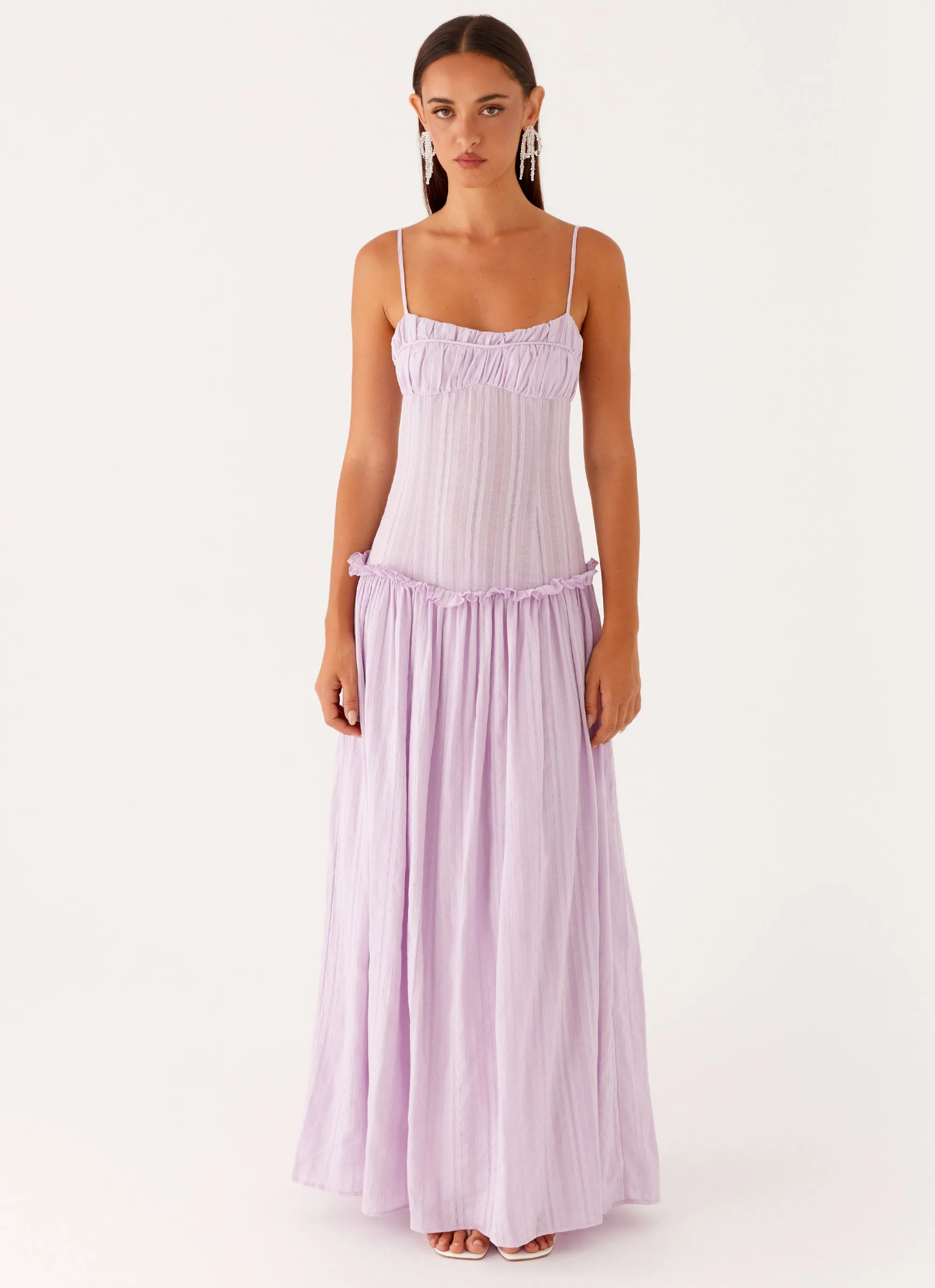 Glam Feel Jacinda Drop Waist Maxi Dress - Lavender