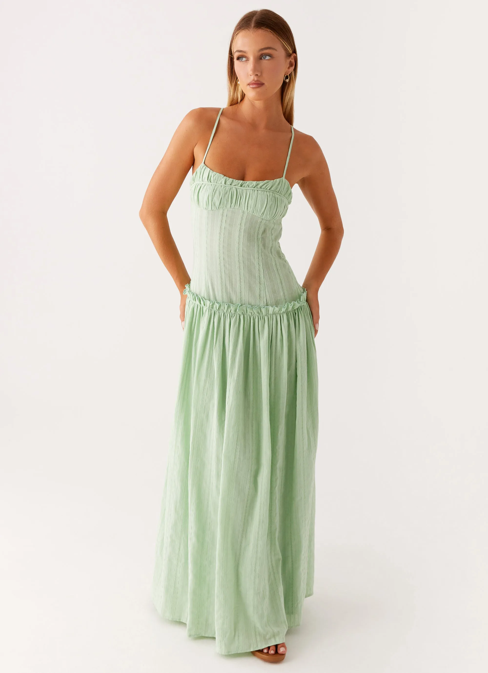 Jacinda Drop Waist Maxi Dress - Sage Urban Line