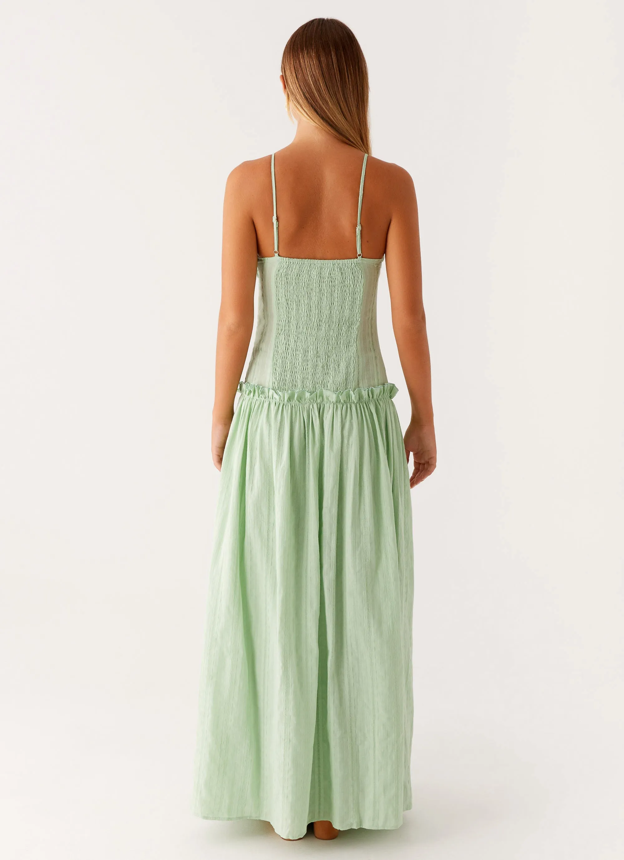 Night Ready Jacinda Drop Waist Maxi Dress - Sage